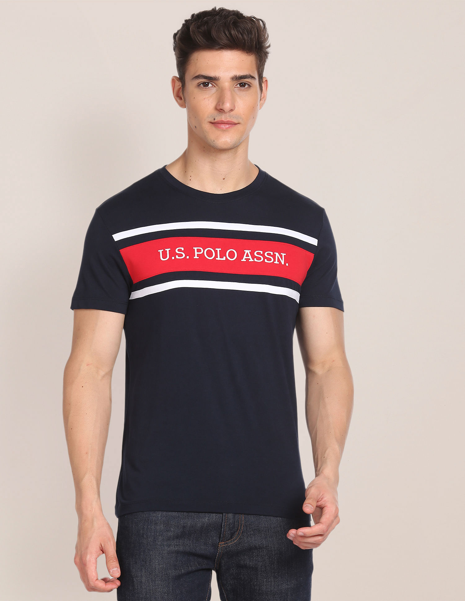 U.S. Polo Assn. Brand Embroidered Cotton T-Shirt
