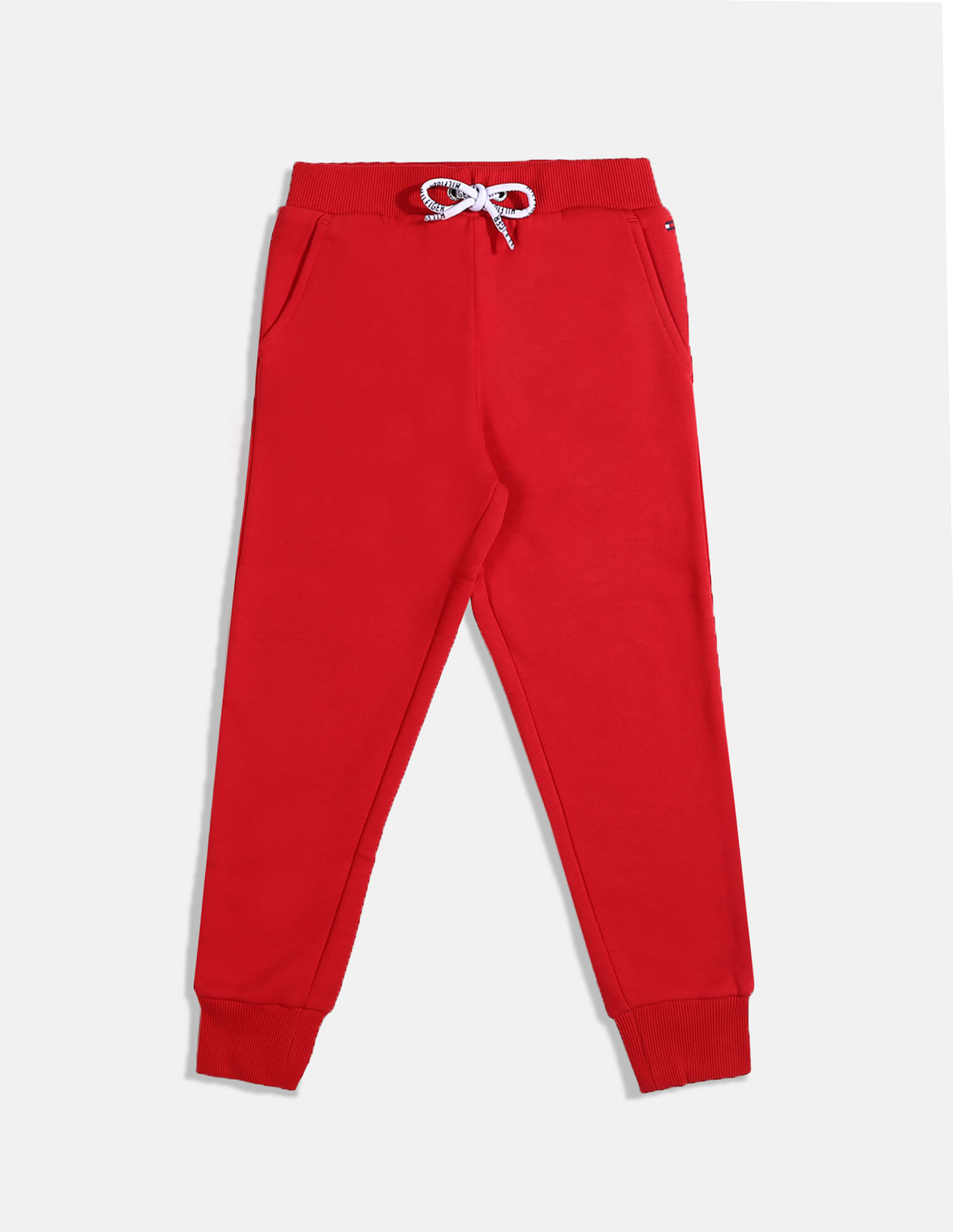 Buy Tommy Hilfiger Kids Girls Red Sequins Flag Cotton Joggers 