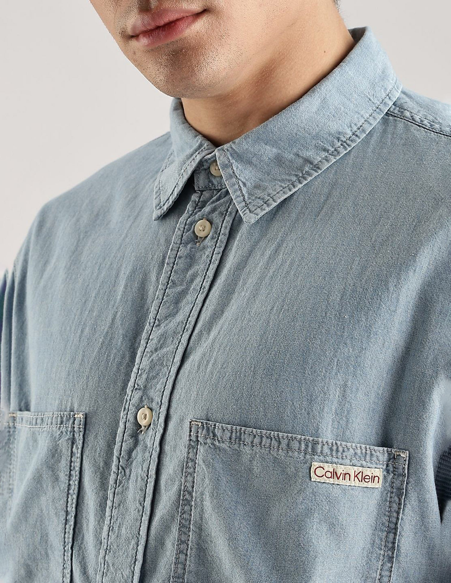 Calvin Klein Jeans Solid Relaxed Fit Denim Shirt