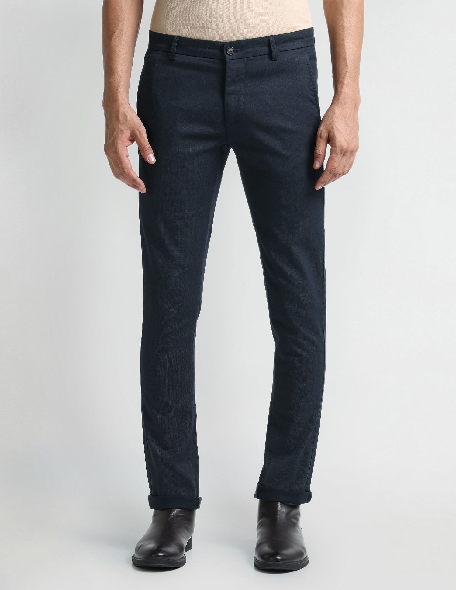 Arrow Sport Slim Fit Geometric Patterned Trousers
