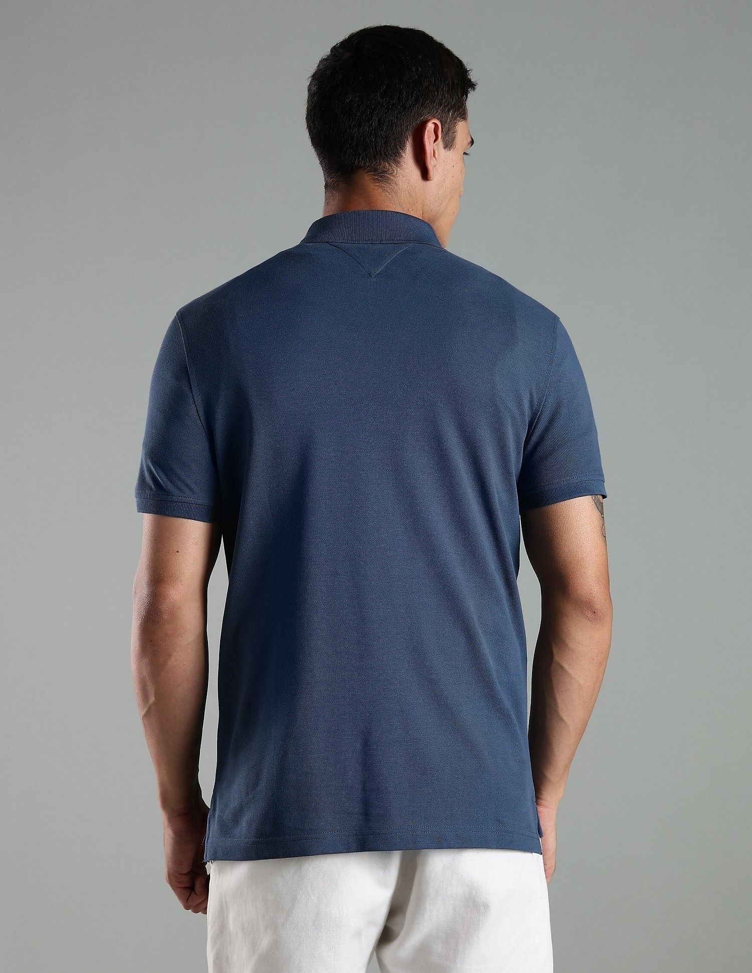 Tommy Hilfiger Solid Regular Fit Cotton Polo T-Shirt