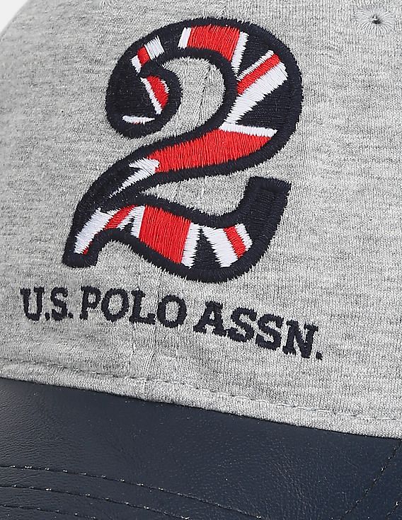 U.S. Polo Assn. Men Grey And Navy Colour Block Heathered Cap