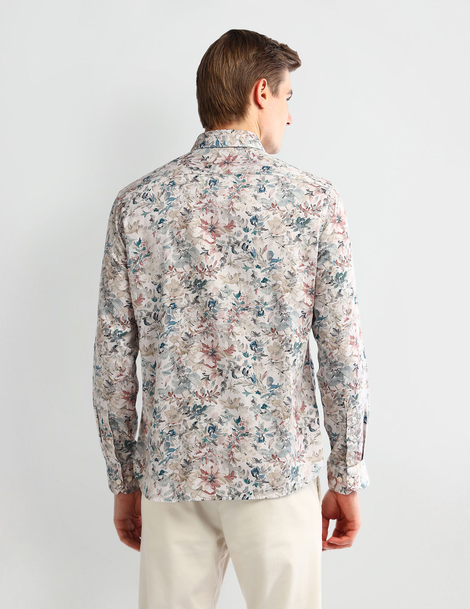 Arrow Sport Floral Print Cotton Shirt