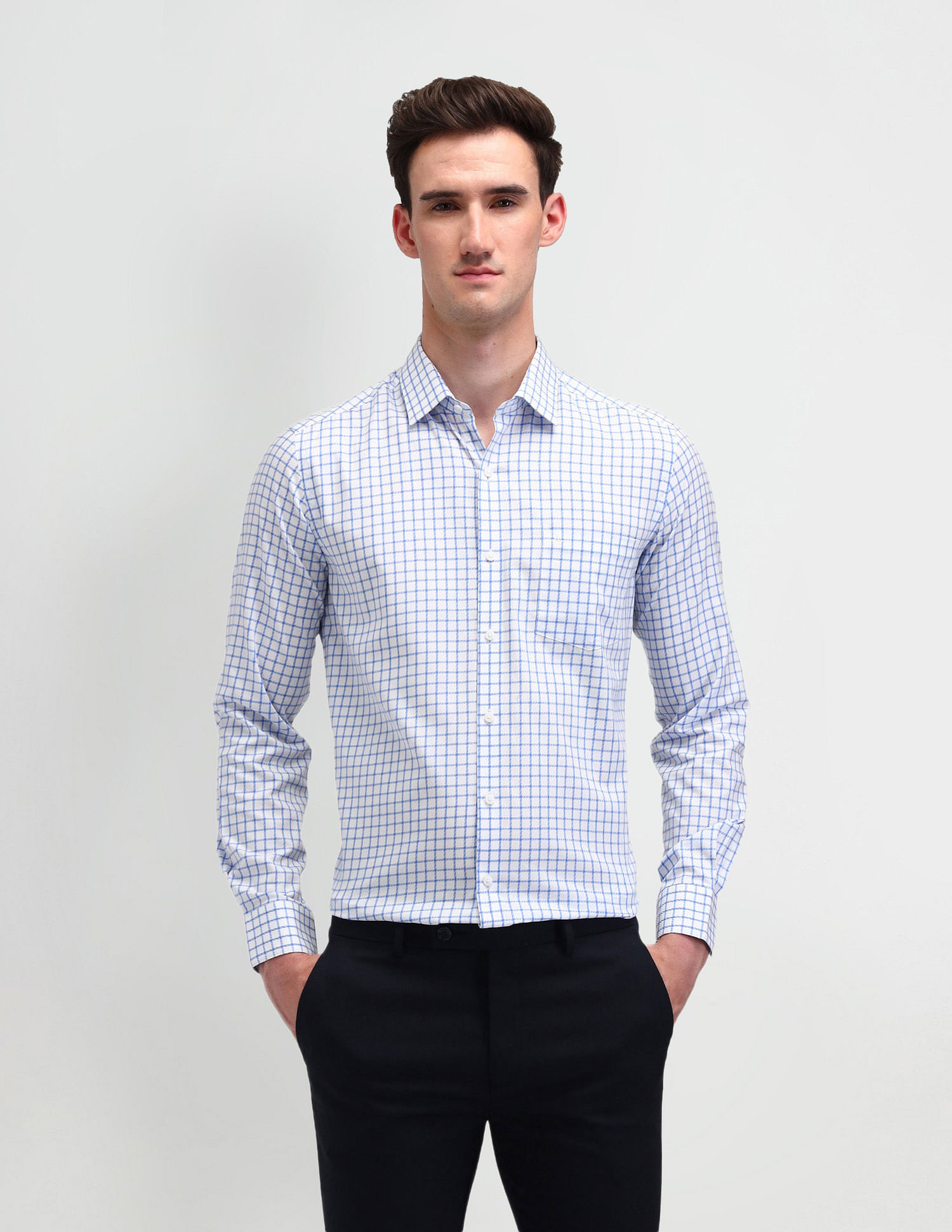 Arrow Windowpane Checked Manhattan Slim Fit Shirt