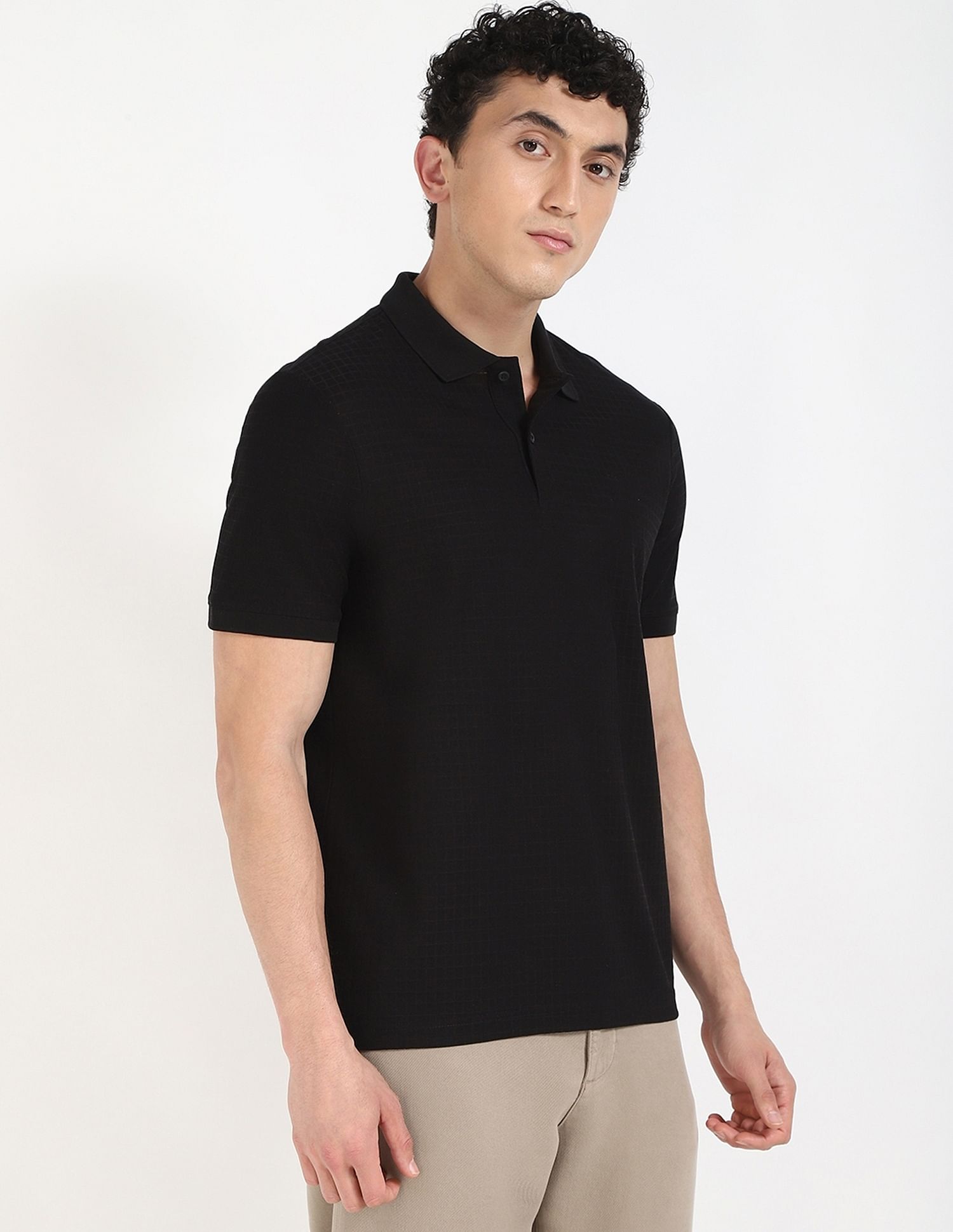 Calvin Klein Jeans Checks Regular-Fit Cotton Polo T-Shirt