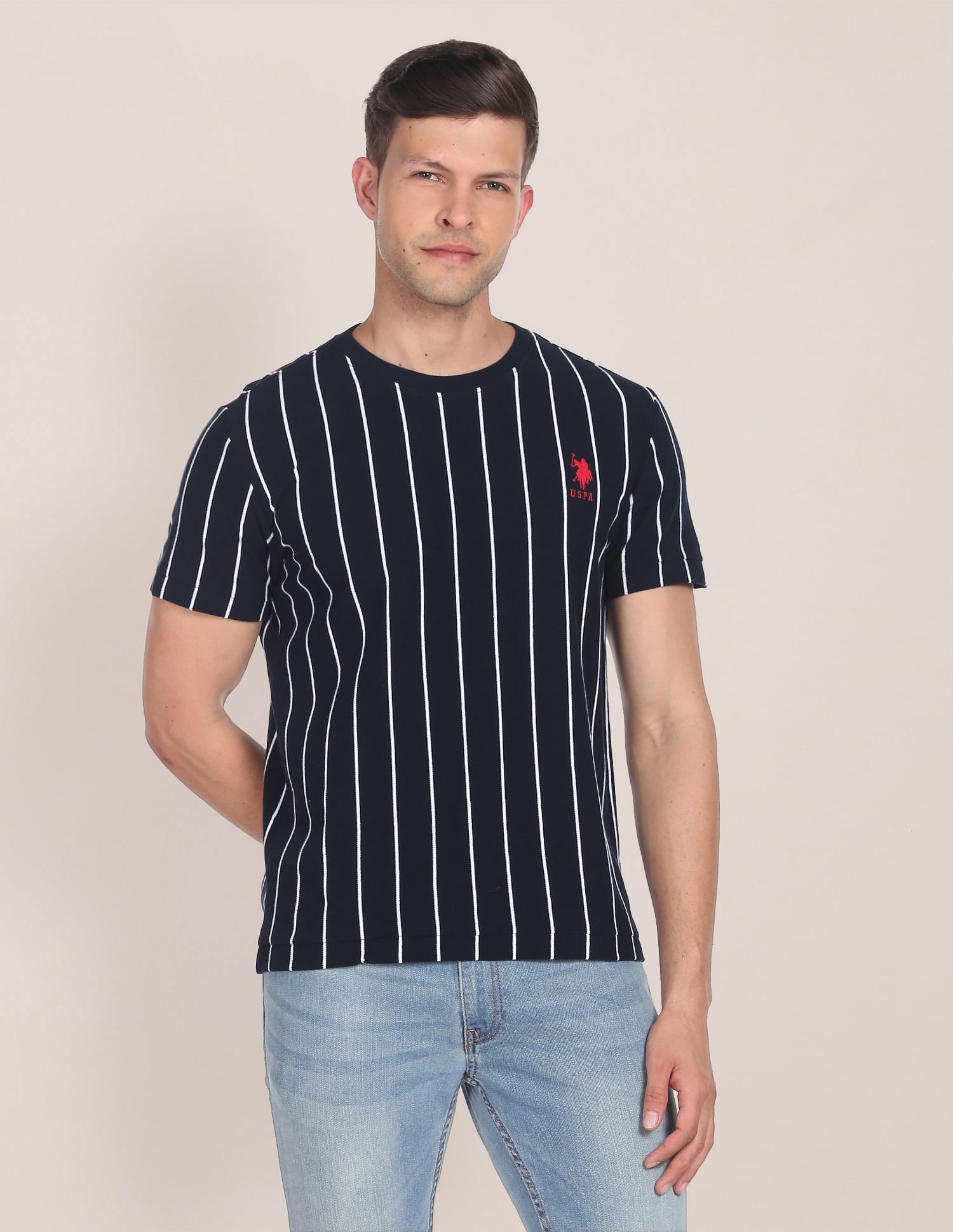 U.S. Polo Assn. Vertical Stripe Cotton T-Shirt