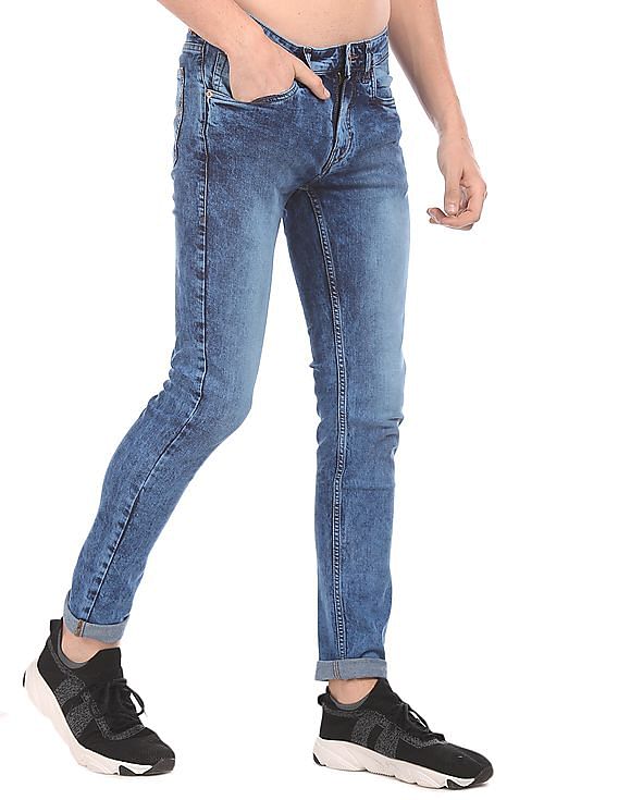 Flying Machine Jackson Skinny Acid Washed Jeans
