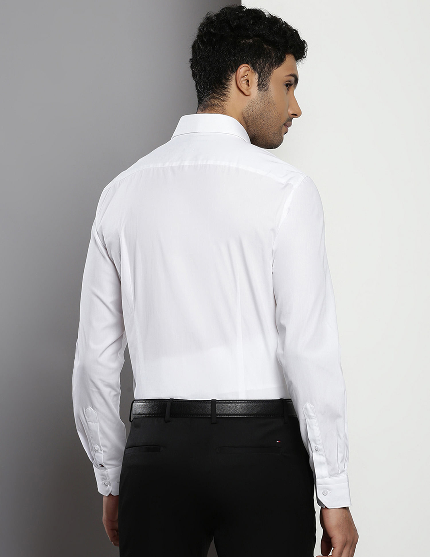 Tommy Hilfiger Pleated Front Slim Tuxedo Shirt