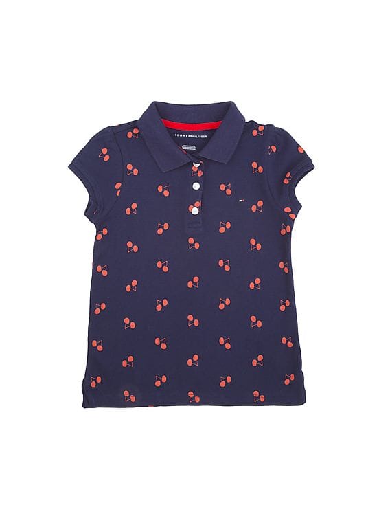 Navy Blue Polo Shirt Girls DYCA Girls Navy Blue Polo Collar T-shirt