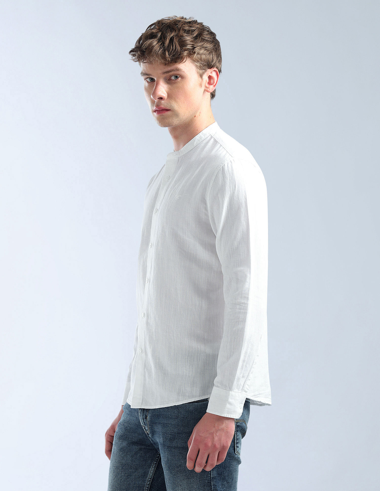 Flying Machine Textured Pattern Regular Fit Shirt