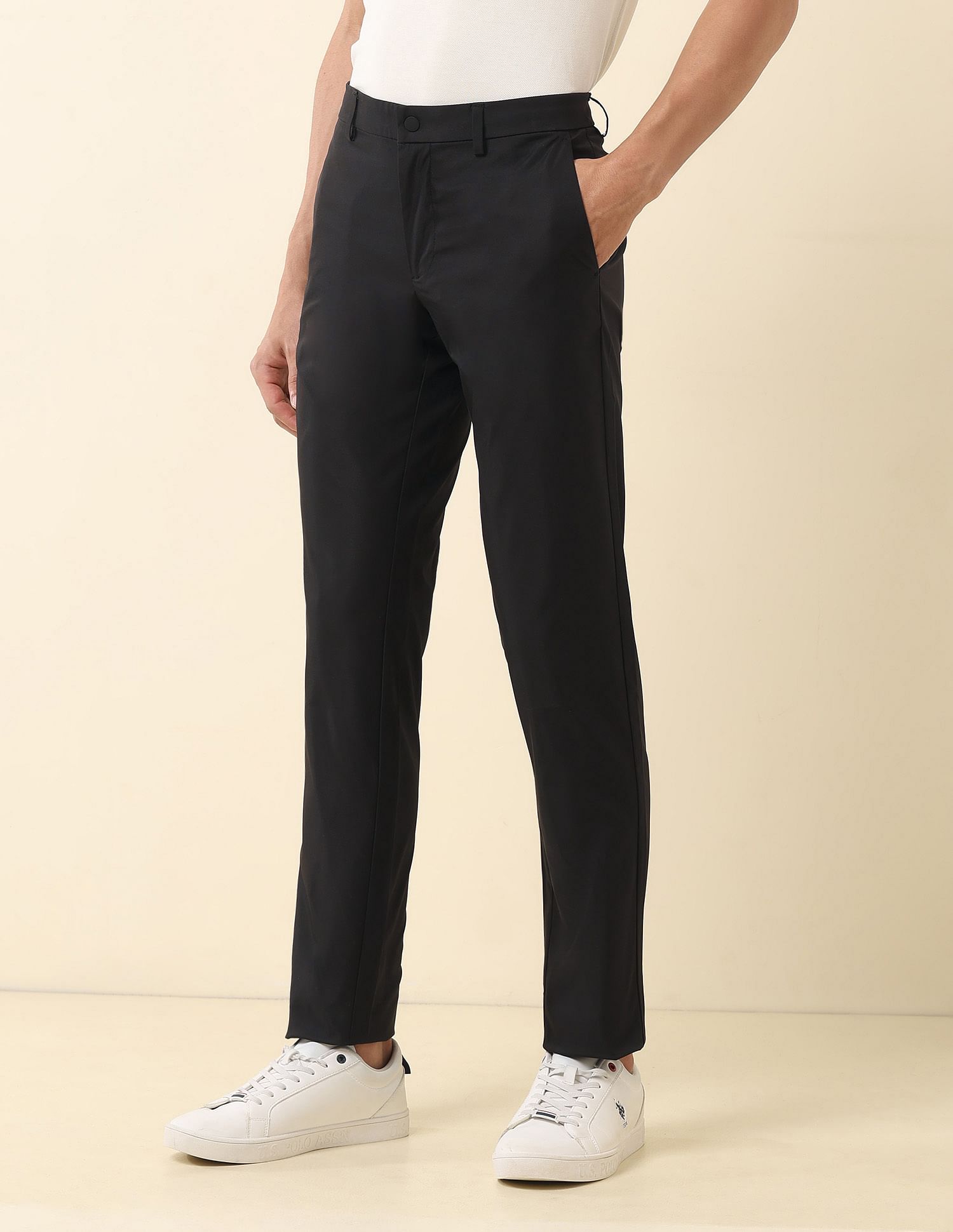U.S. Polo Assn. Solid Denver Slim Fit Trousers