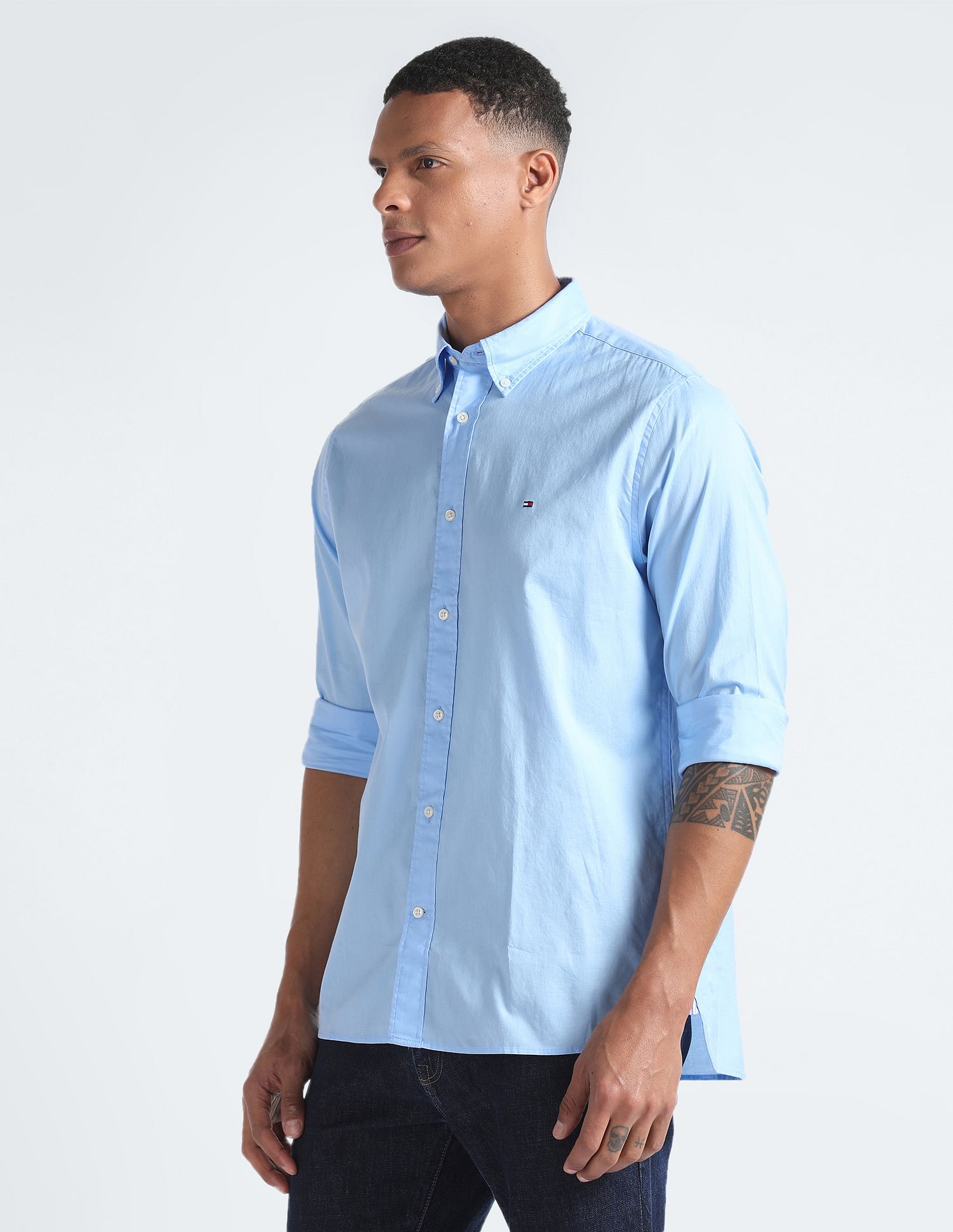Tommy Hilfiger Solid Poplin Flex Shirt