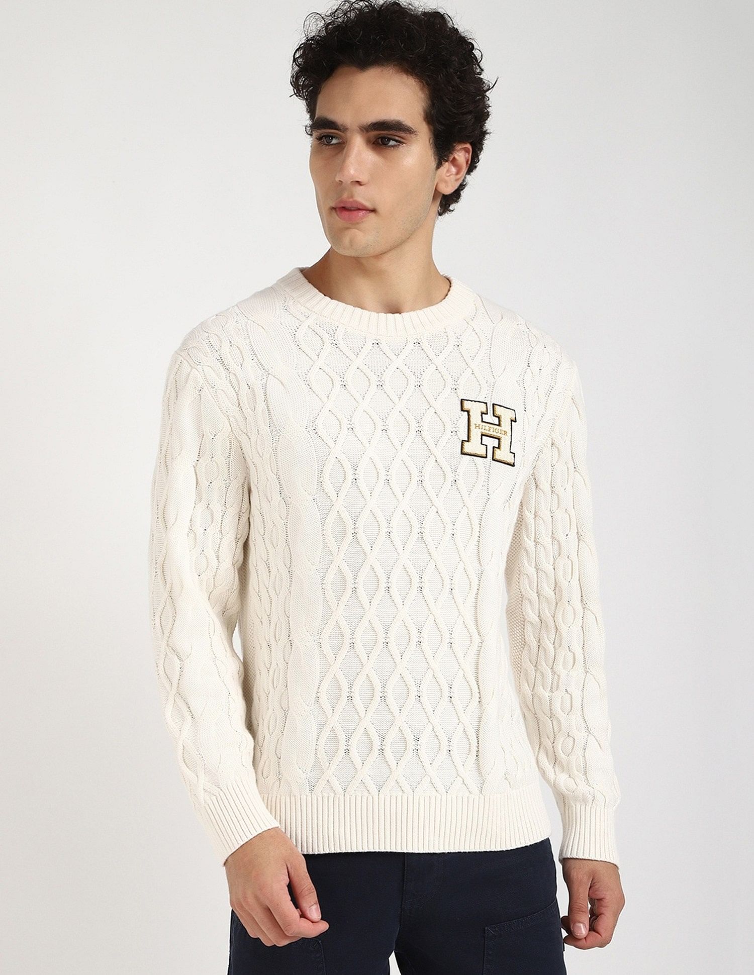 Tommy Hilfiger Aop Relaxed-Fit Cotton Sweater