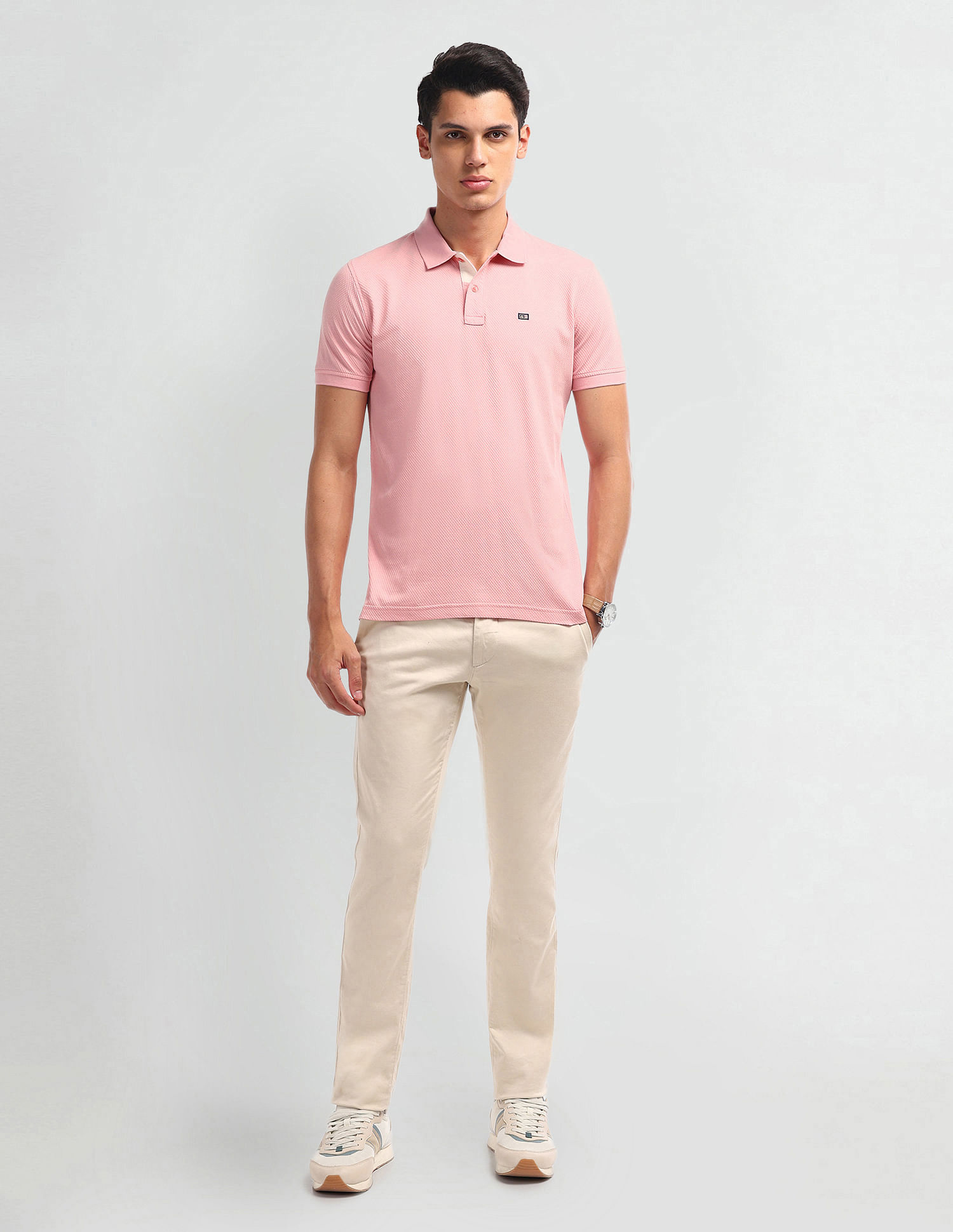 Arrow Sport Pattern Knit Cotton Polo Shirt