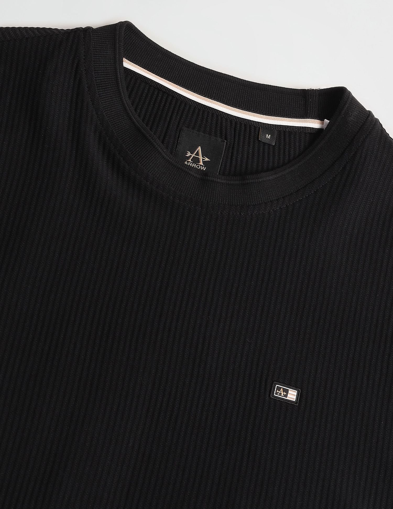Arrow Sports Patterned Knit Regular Fit T-Shirt