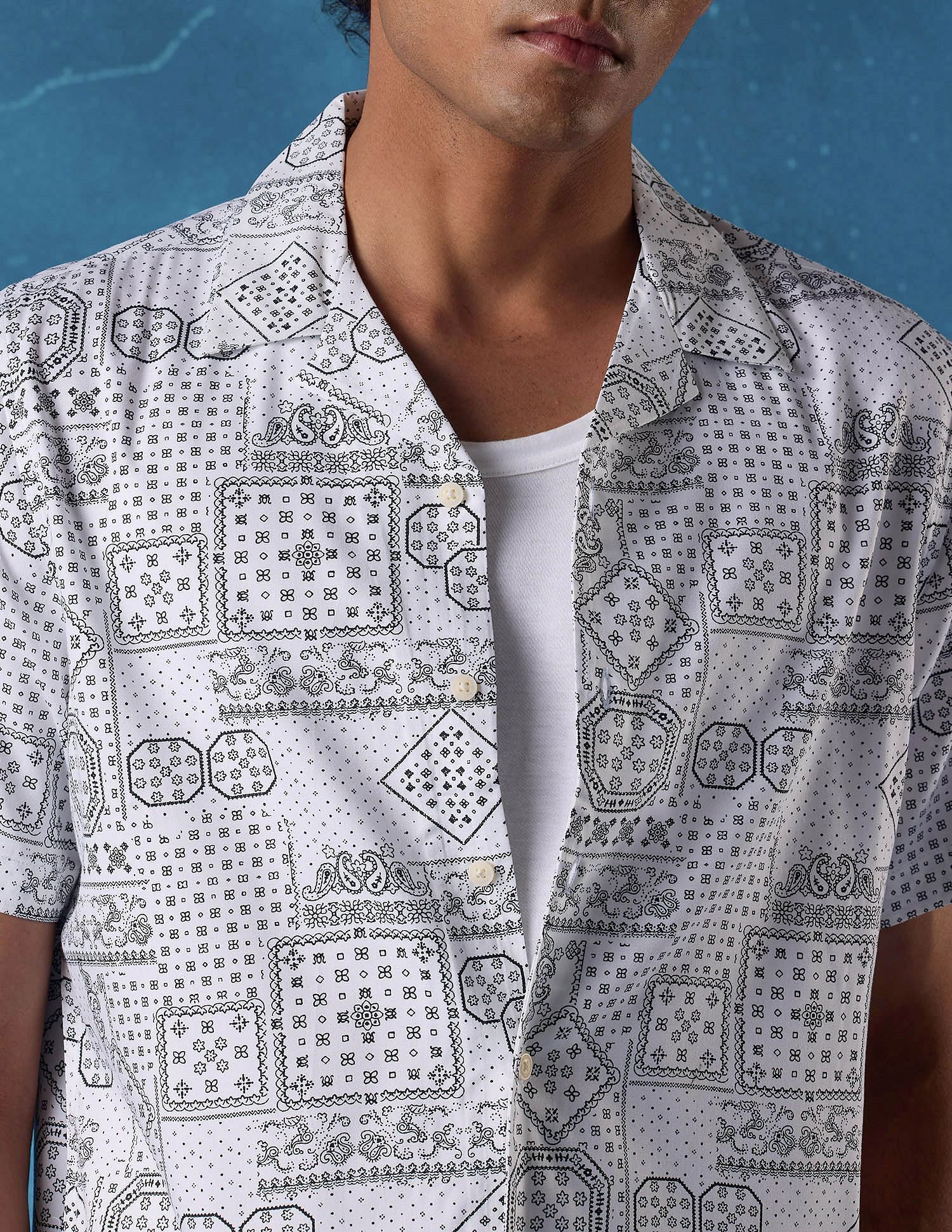 Flying Machine Geometric Print Regular Fit Shirt