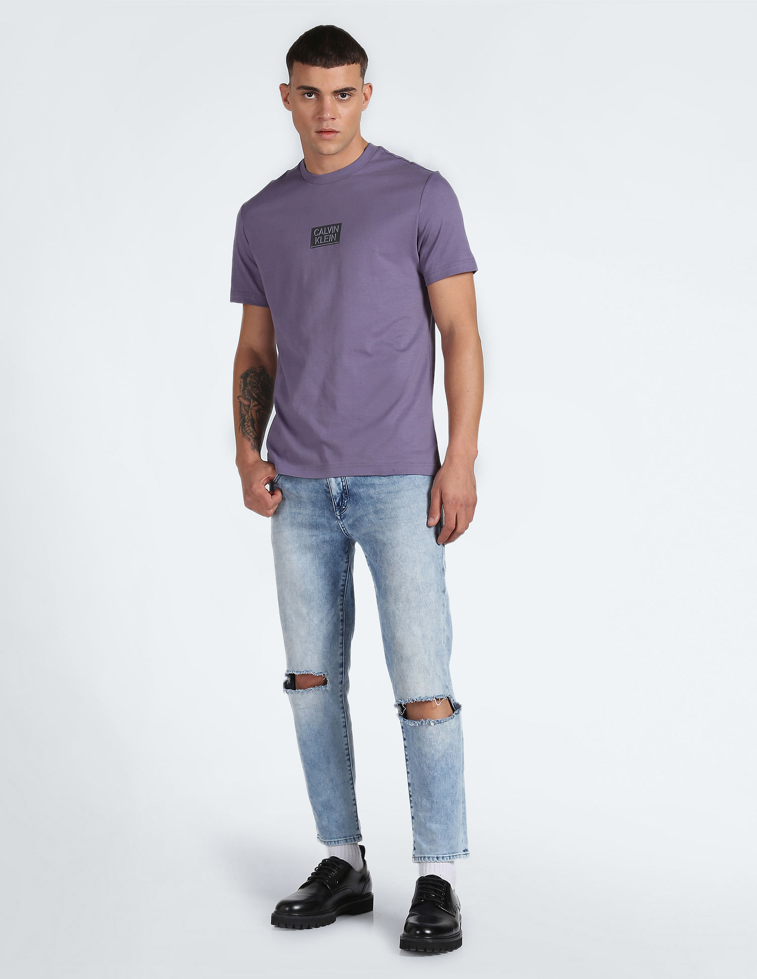 Calvin Klein Gloss Stencil Logo Cotton T-Shirt