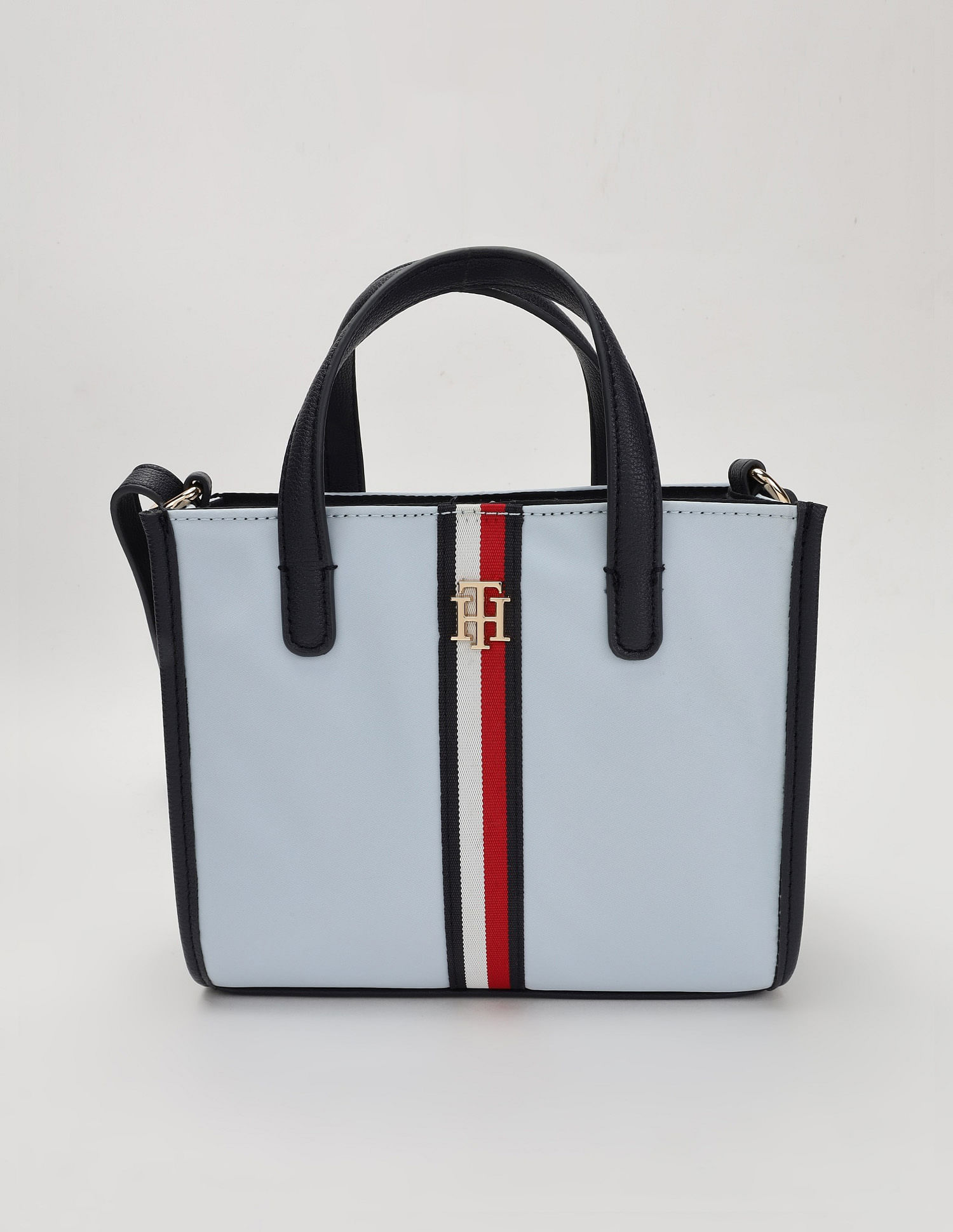 Tommy Hilfiger Solid Blue Nylon Handbag