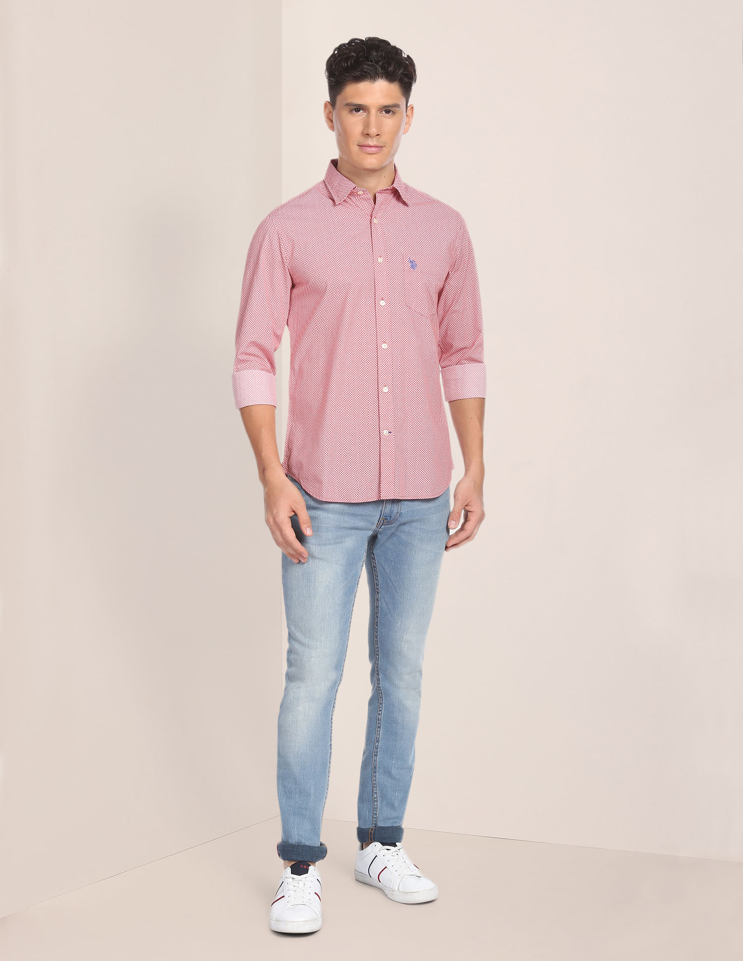 U.S. Polo Assn. Micro Print Tailored Fit Shirt