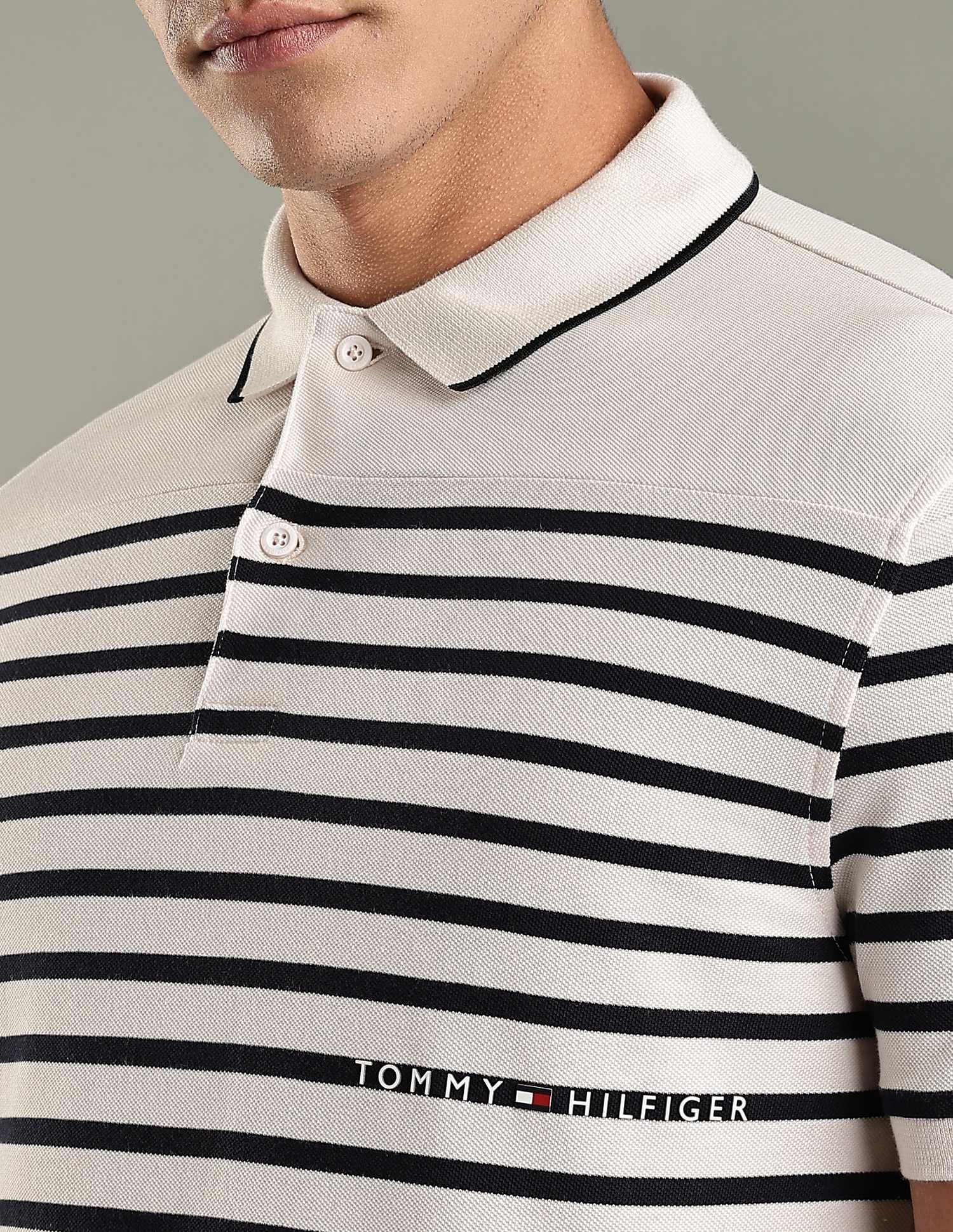 Tommy Hilfiger Striped Regular-Fit Cotton Polo Shirt