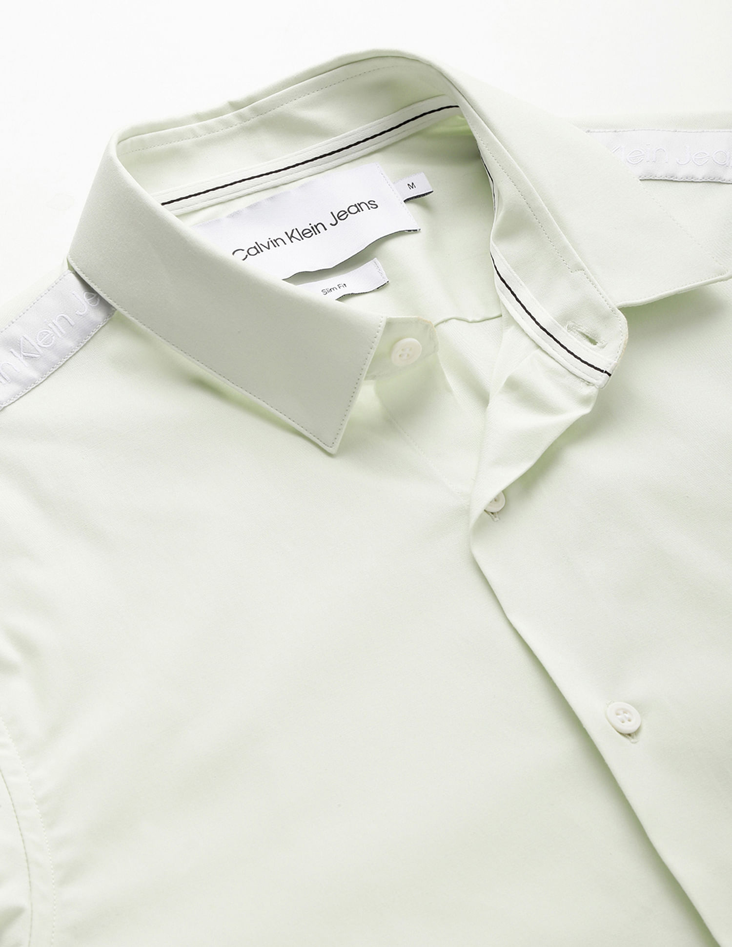 Calvin Klein Brand Tape Sleeve Slim Shirt