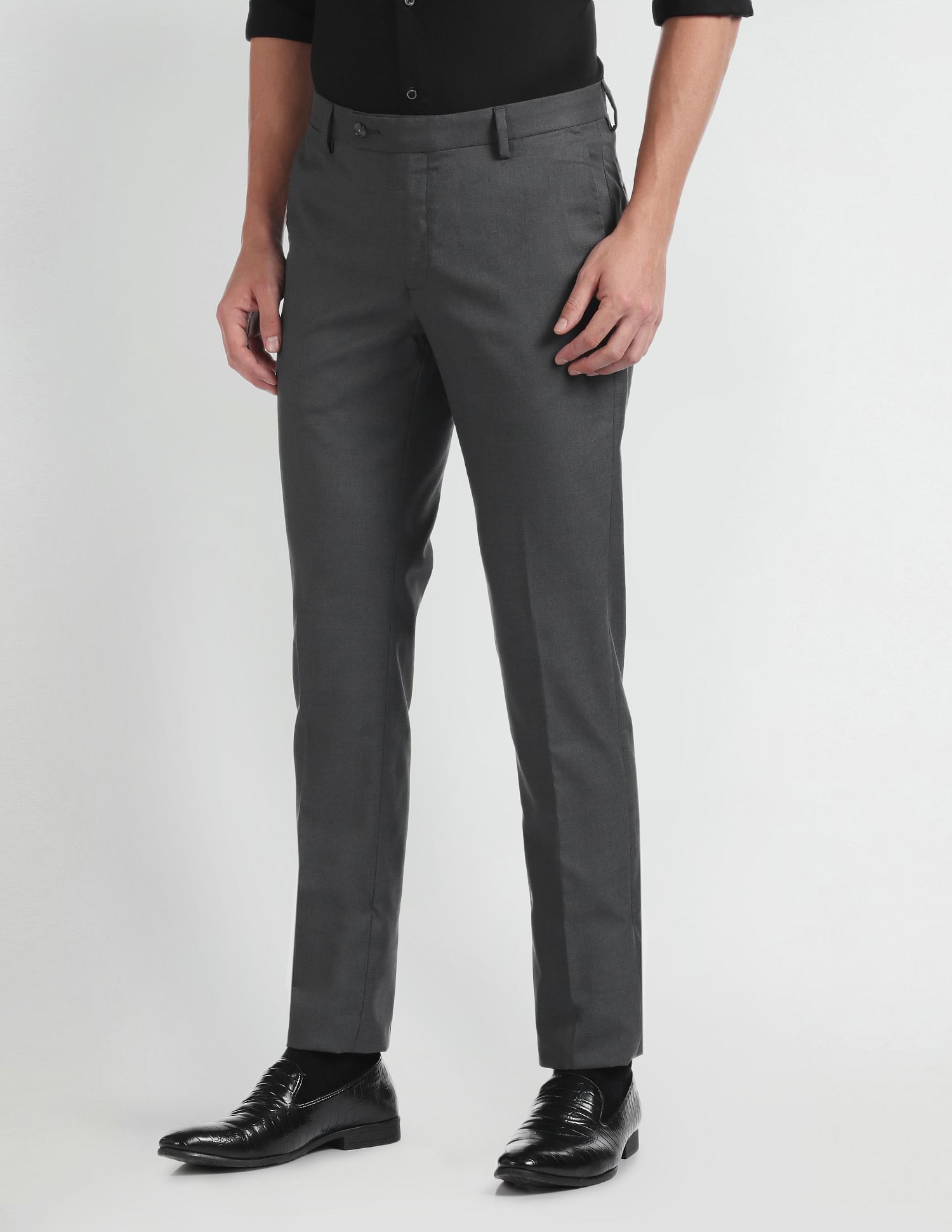 Arrow Hudson Tailored Fit Dobby Formal Trousers