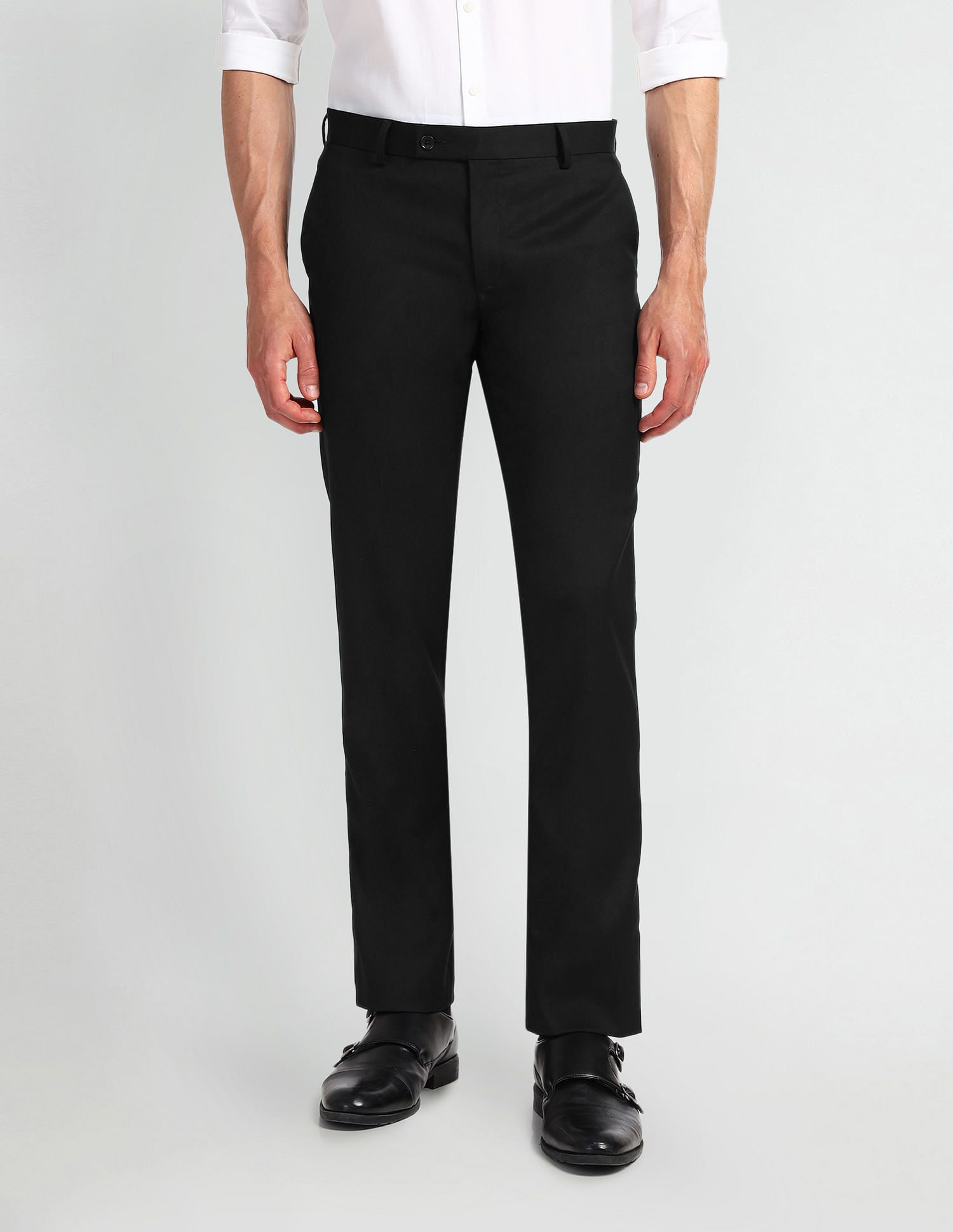 Arrow Mid Rise Carson Tapered Fit Trousers