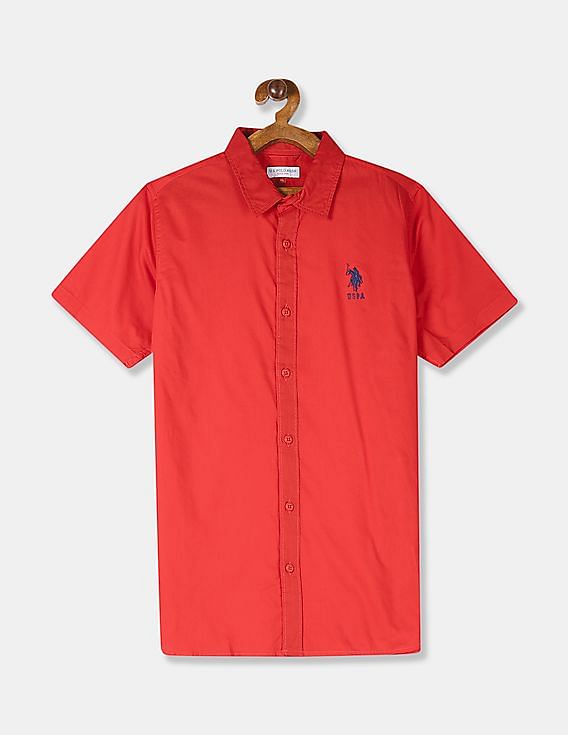 U.S. Polo Assn. Kids Boys Short Sleeve Solid Shirt