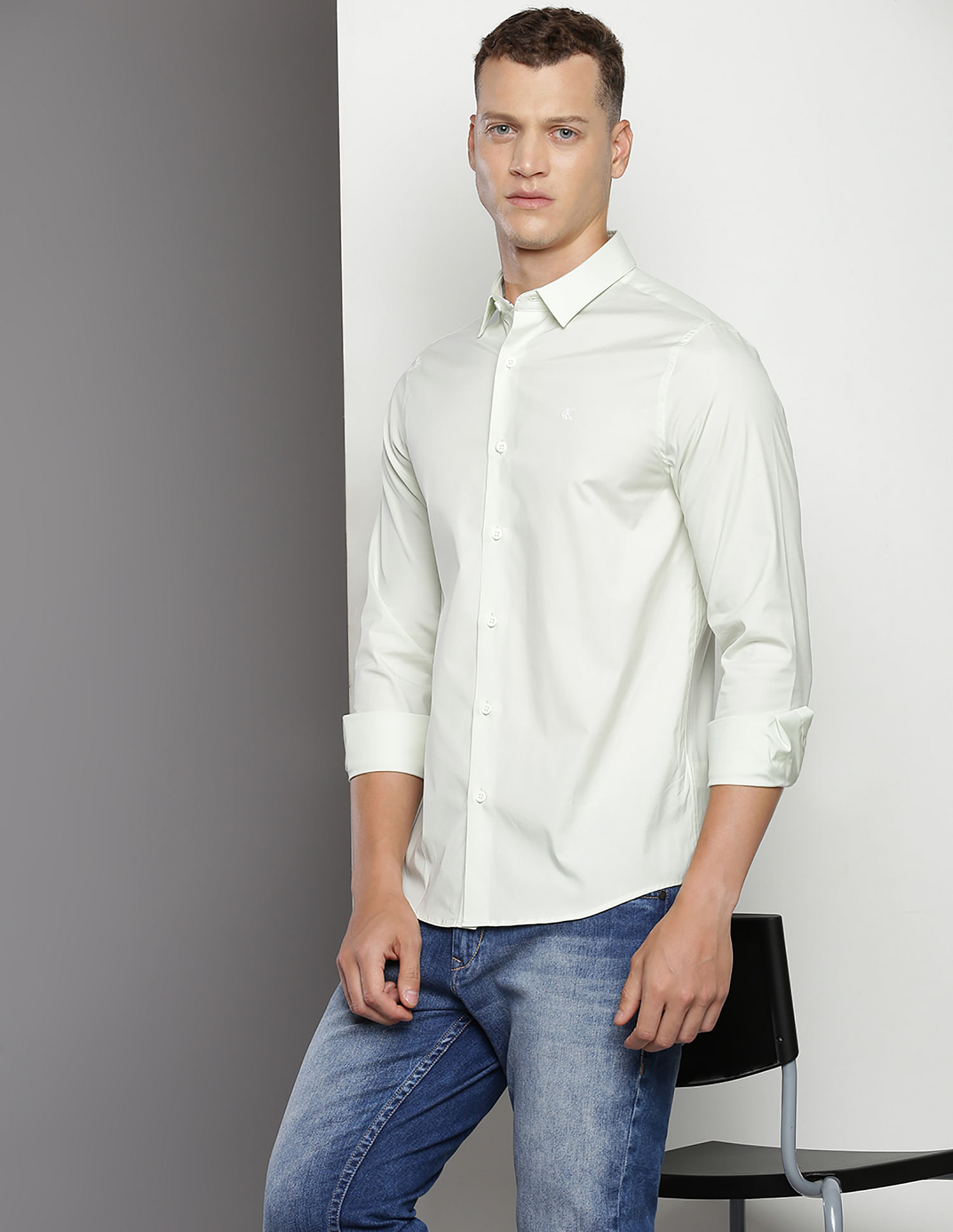 Calvin Klein Solid Poplin Shirt
