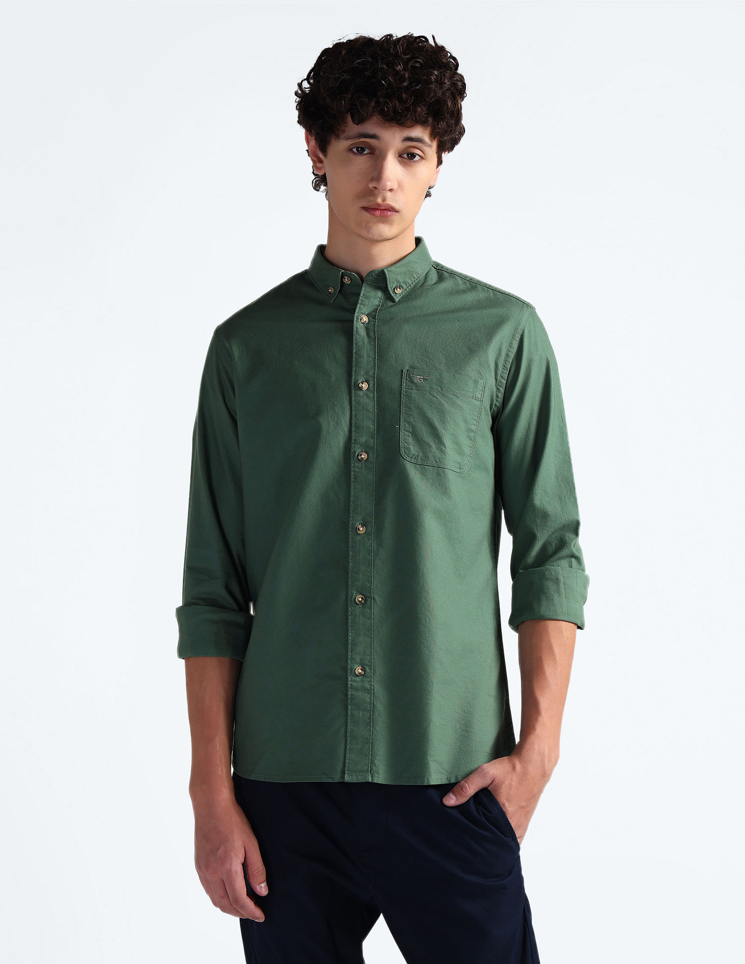 Flying Machine Button Down Collar Oxford Shirt