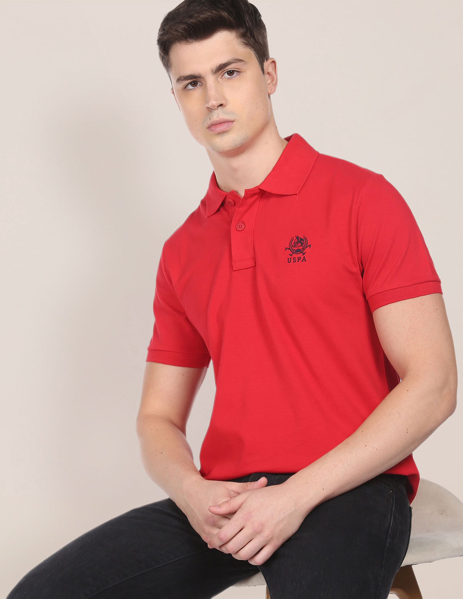 Buy U.S. Polo Assn. Ribbed Collar Cotton Polo Shirt - NNNOW.com