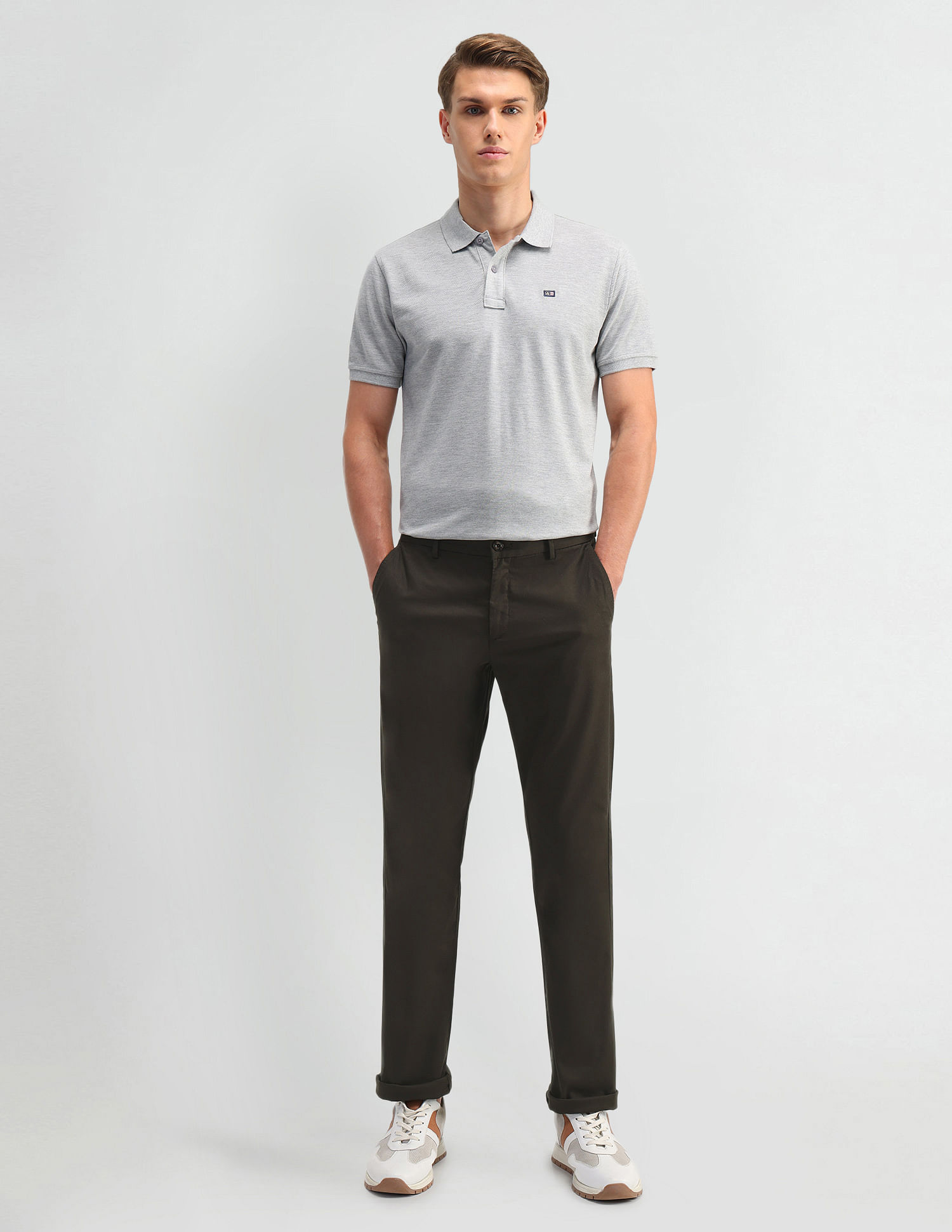Arrow Sports Regular Fit Twill Trousers