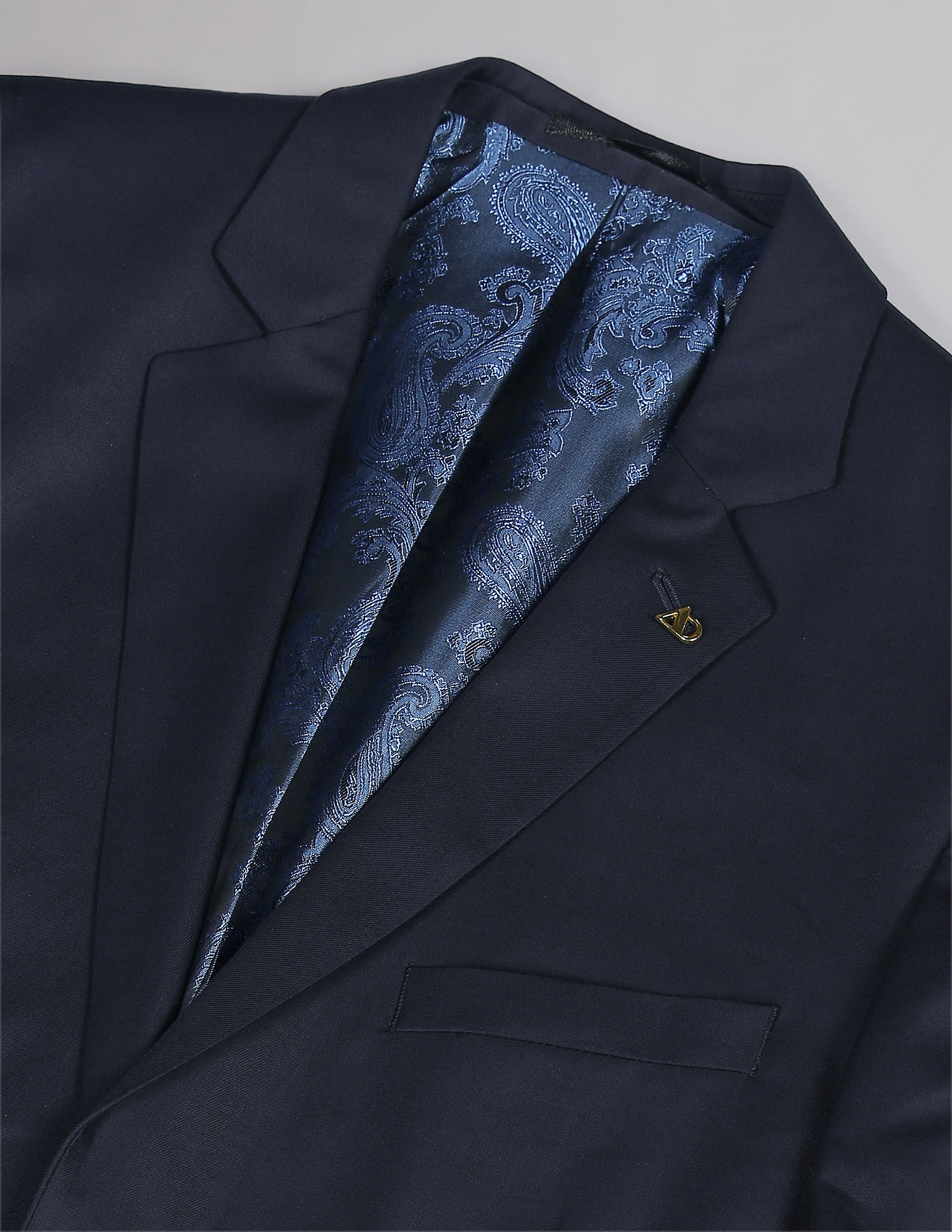 AD by Arvind Tailored Regular Fit Solid Twill Three Piece Suit