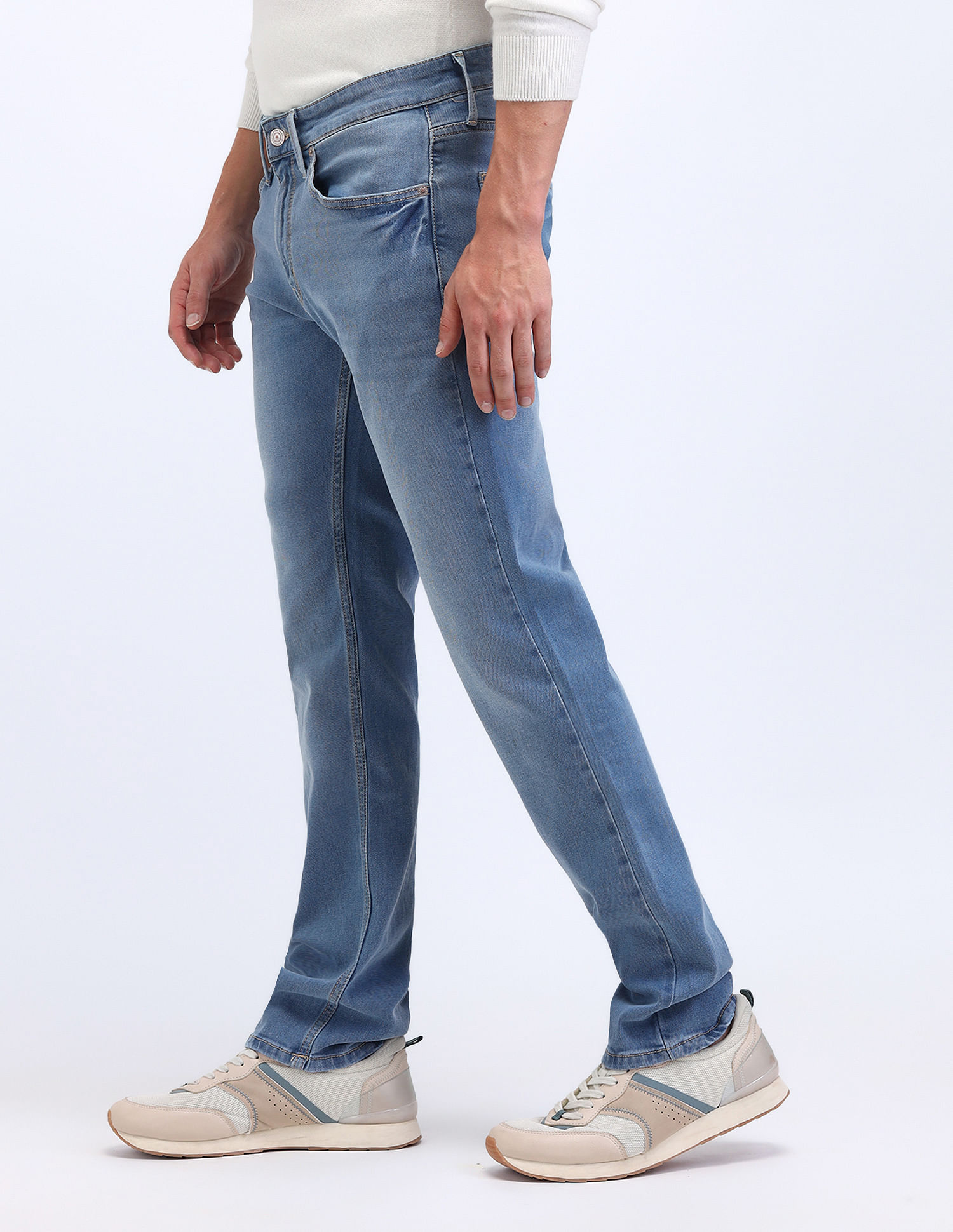 Flying Machine Freddie Slim Straight Mid Rise Jeans