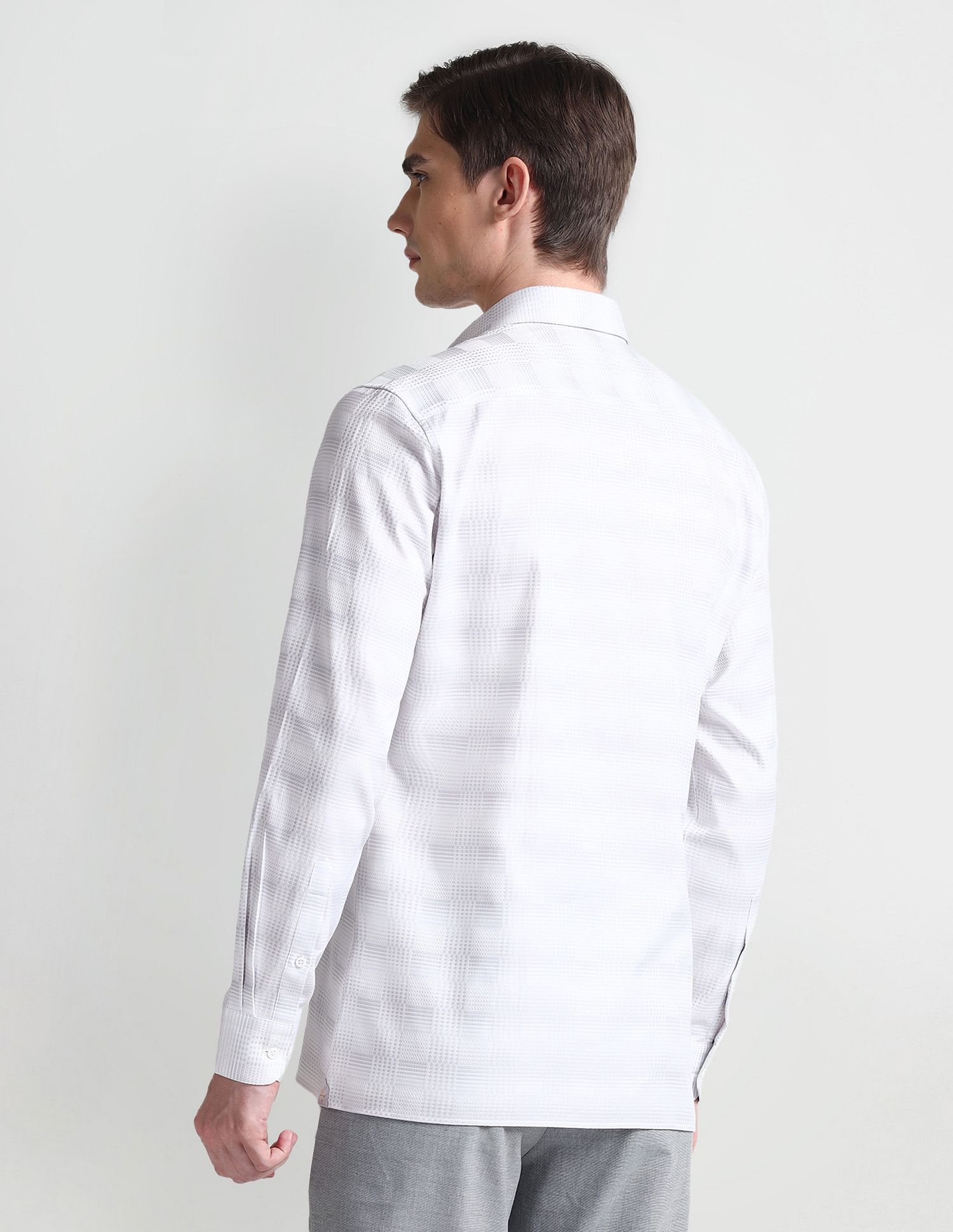 Arrow Check Patterned Dobby Shirt