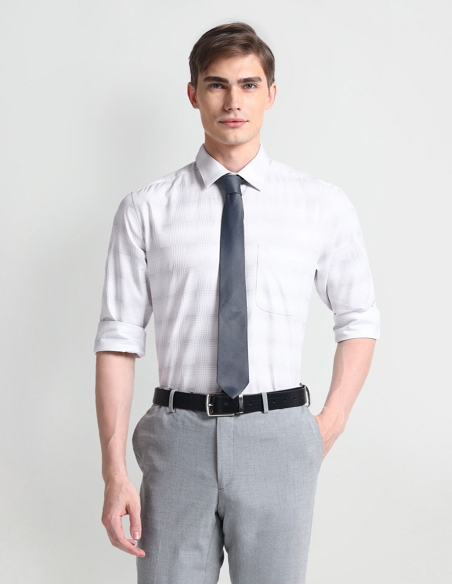 Arrow Check Patterned Dobby Shirt