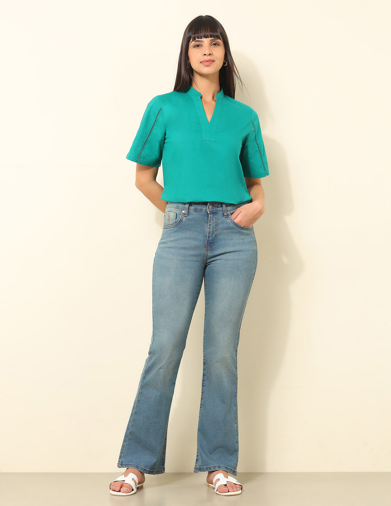 U.S. Polo Assn. Women Mid Rise Bootcut Jeans