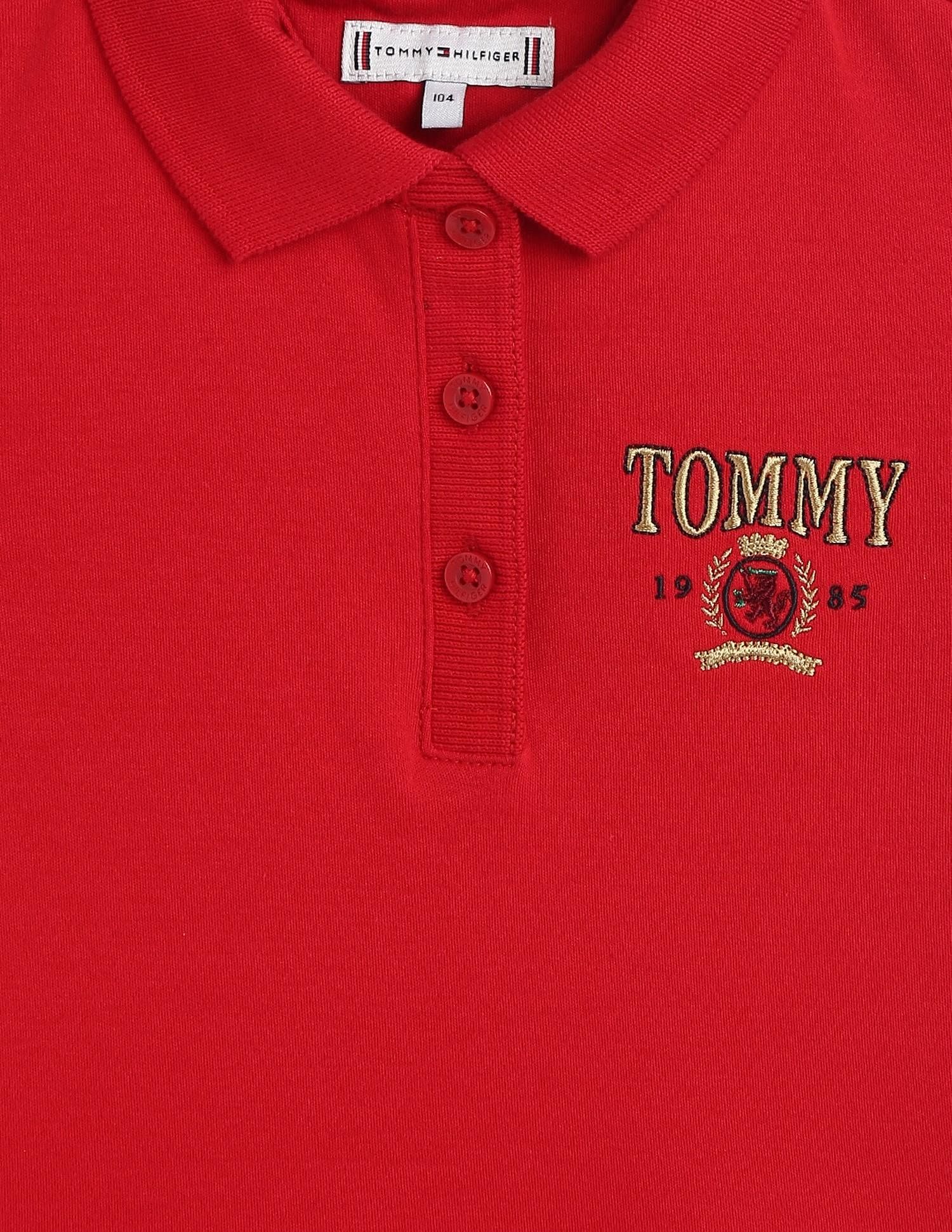Tommy Hilfiger Kids Girls Logo Regular-Fit Cotton Dress