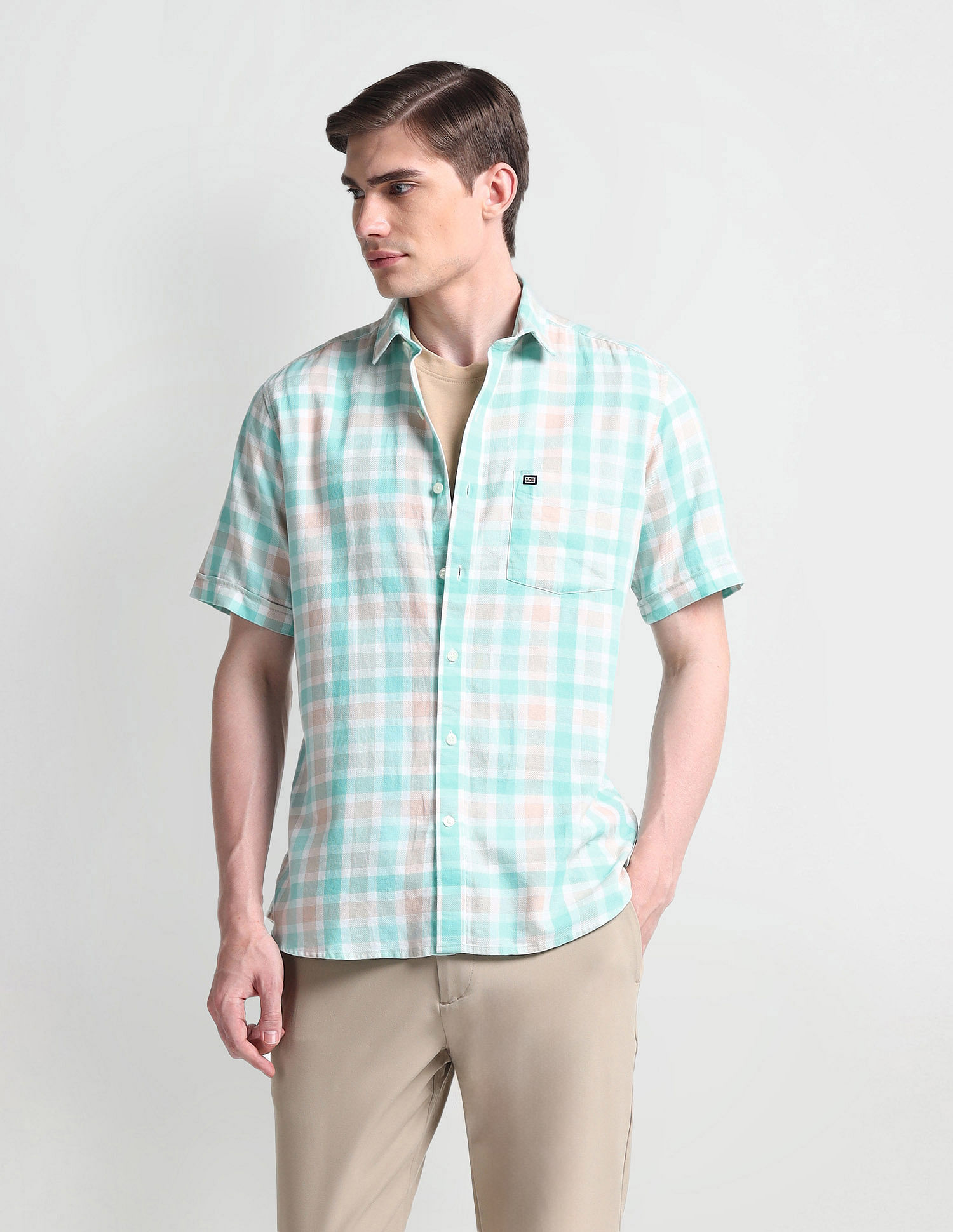 Arrow Sports Graph Check Dobby Shirt