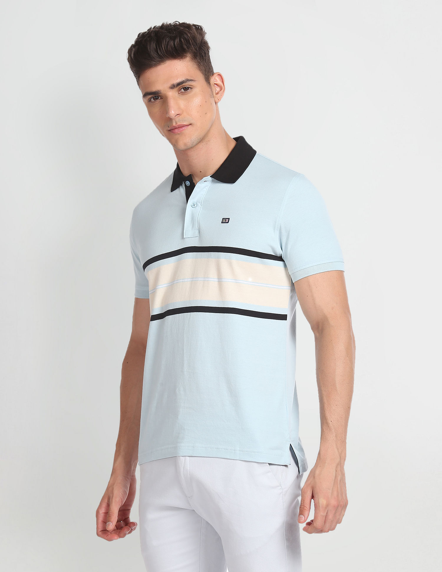 Arrow Sports Cotton Striped Polo Shirt