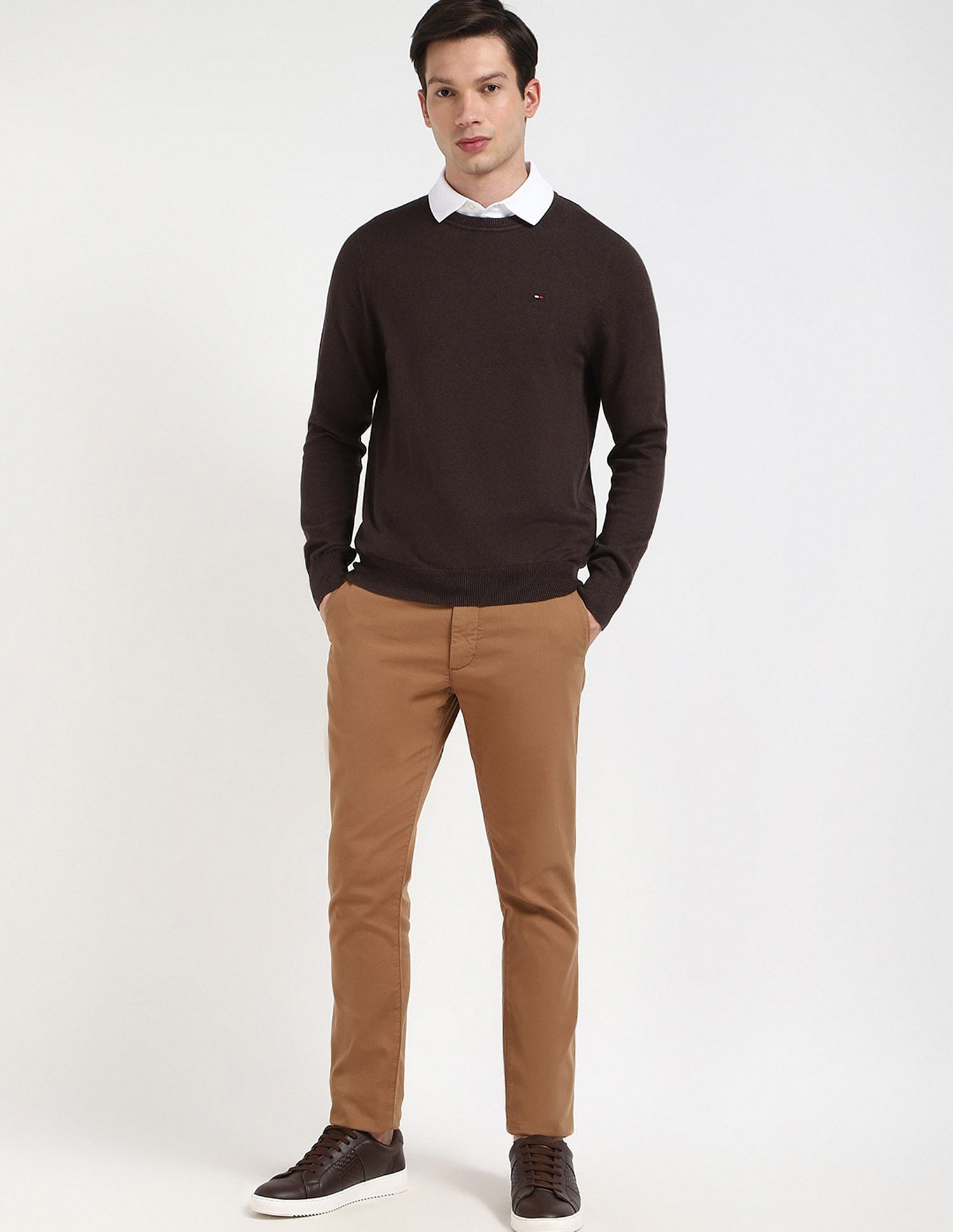 Tommy Hilfiger Solid Regular-Fit Cotton Sweater