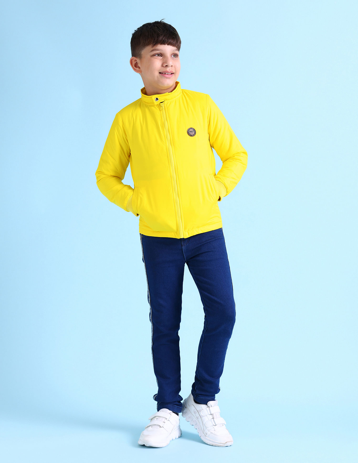U.S. Polo Assn. Kids Appliqued Logo Stand Collar Jacket