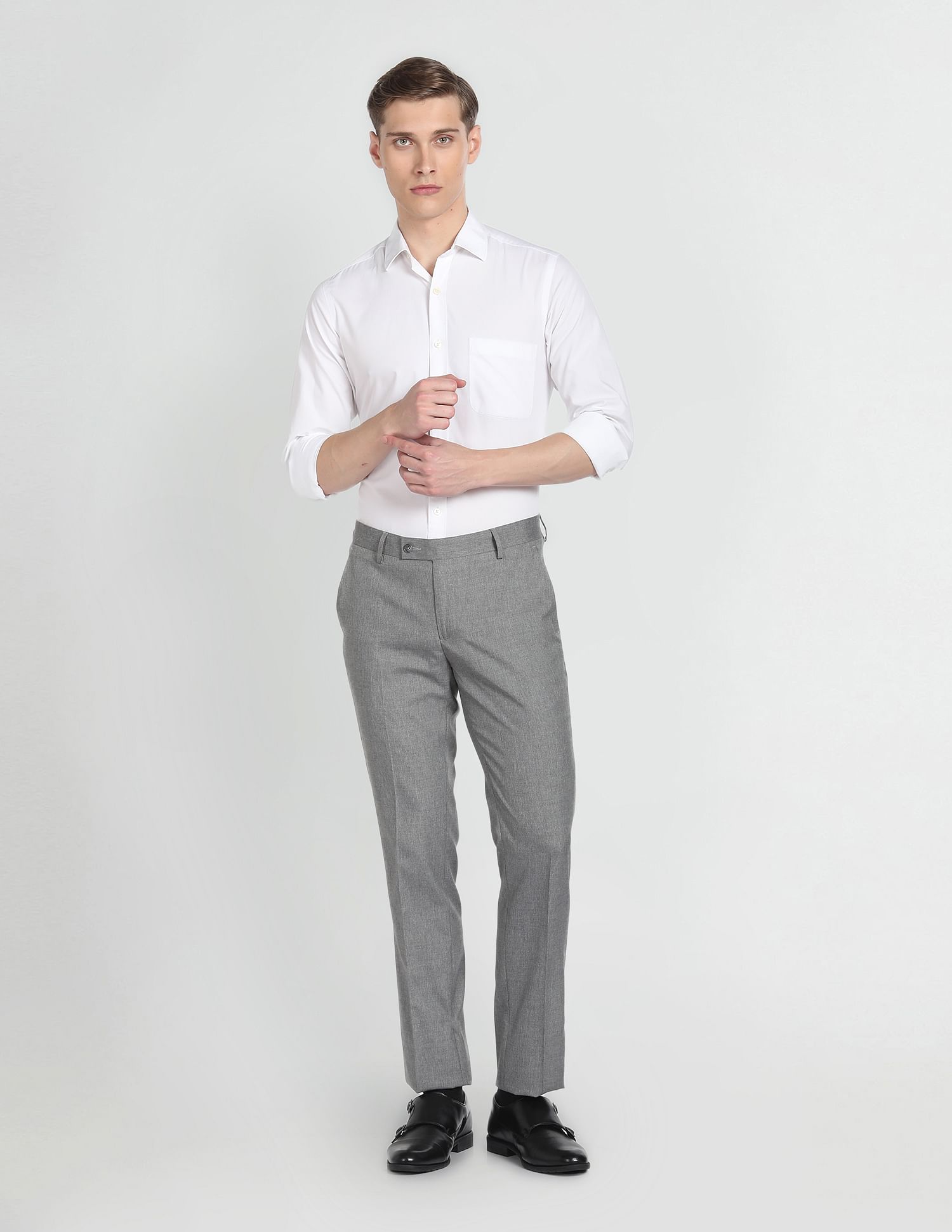 Arrow Hudson Tailored Fit Formal Trousers