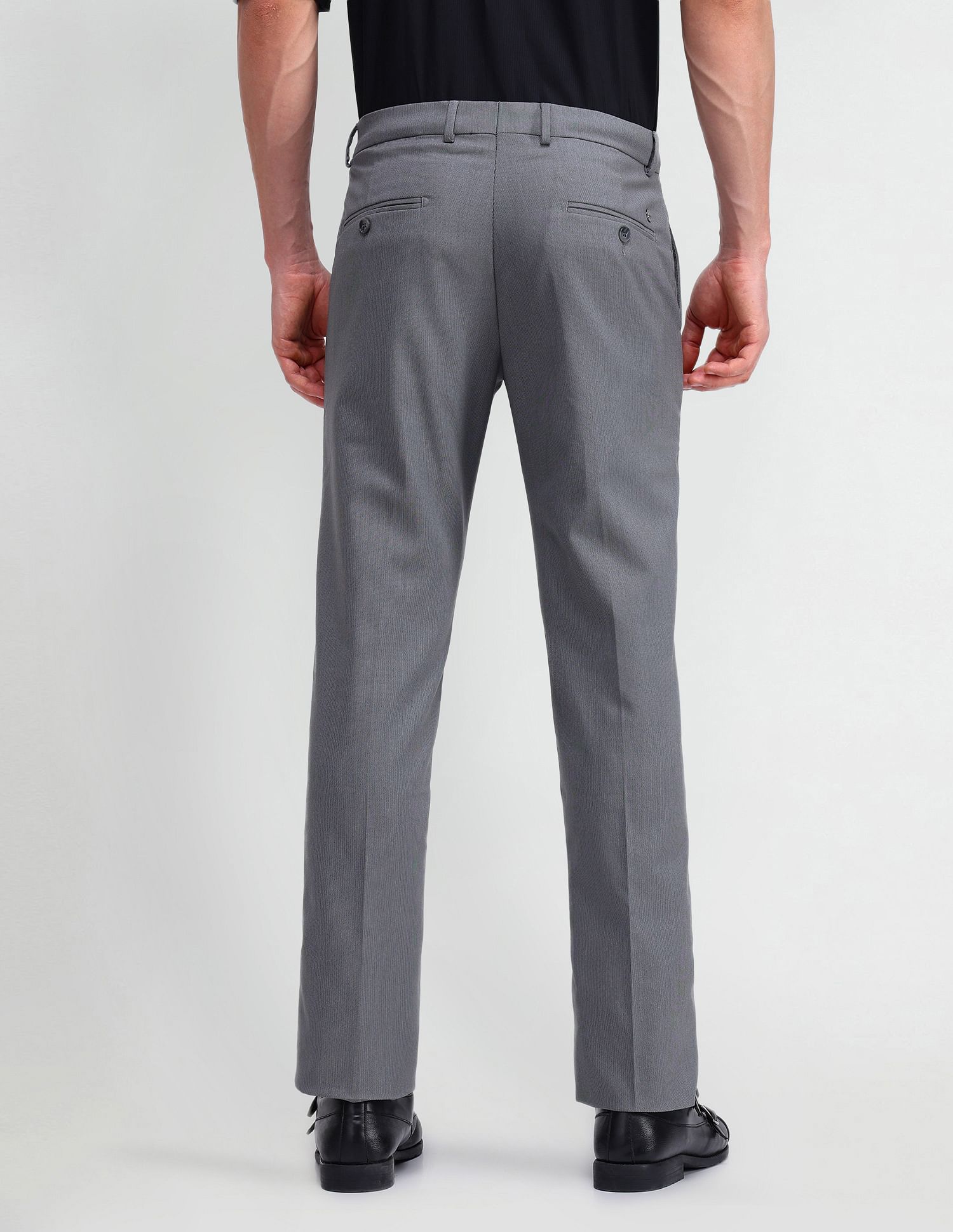 Arrow Denver Slim Fit Solid Trousers