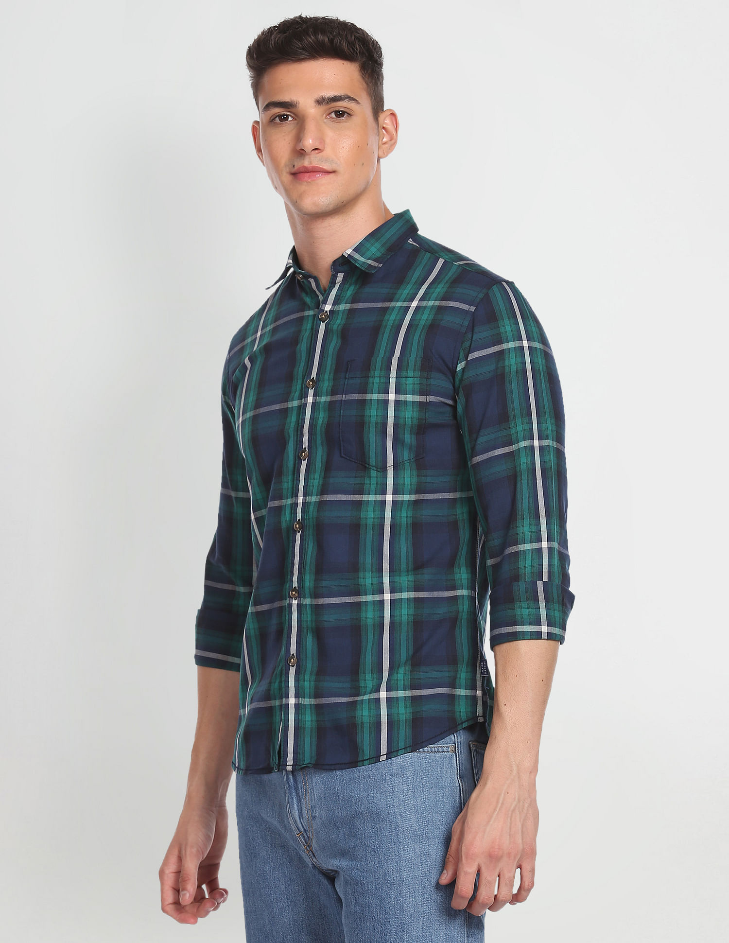 Flying Machine Tartan Check Twill Shirt
