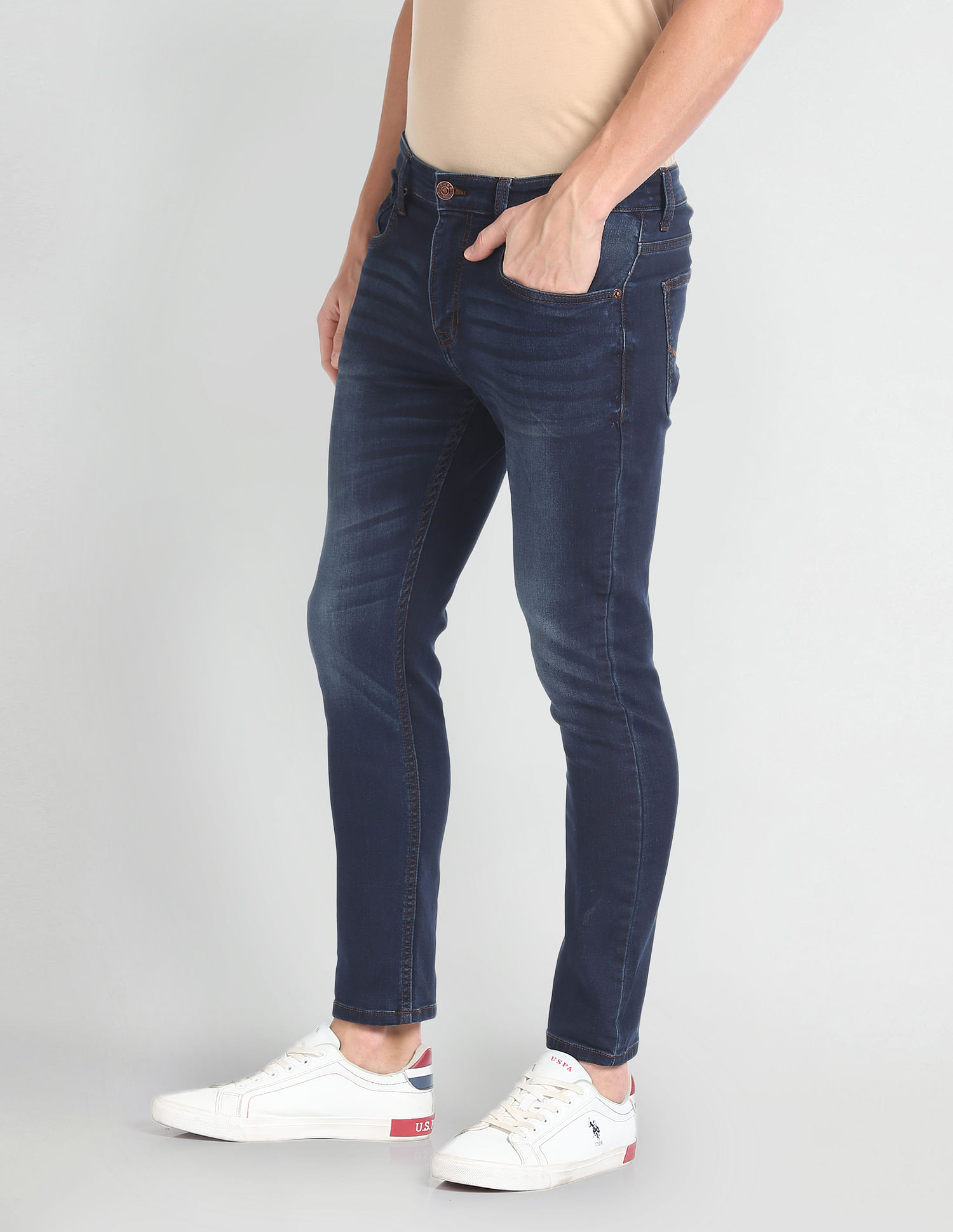 U.S. Polo Assn. Denim Co. Henry Cropped Fit Blue Jeans