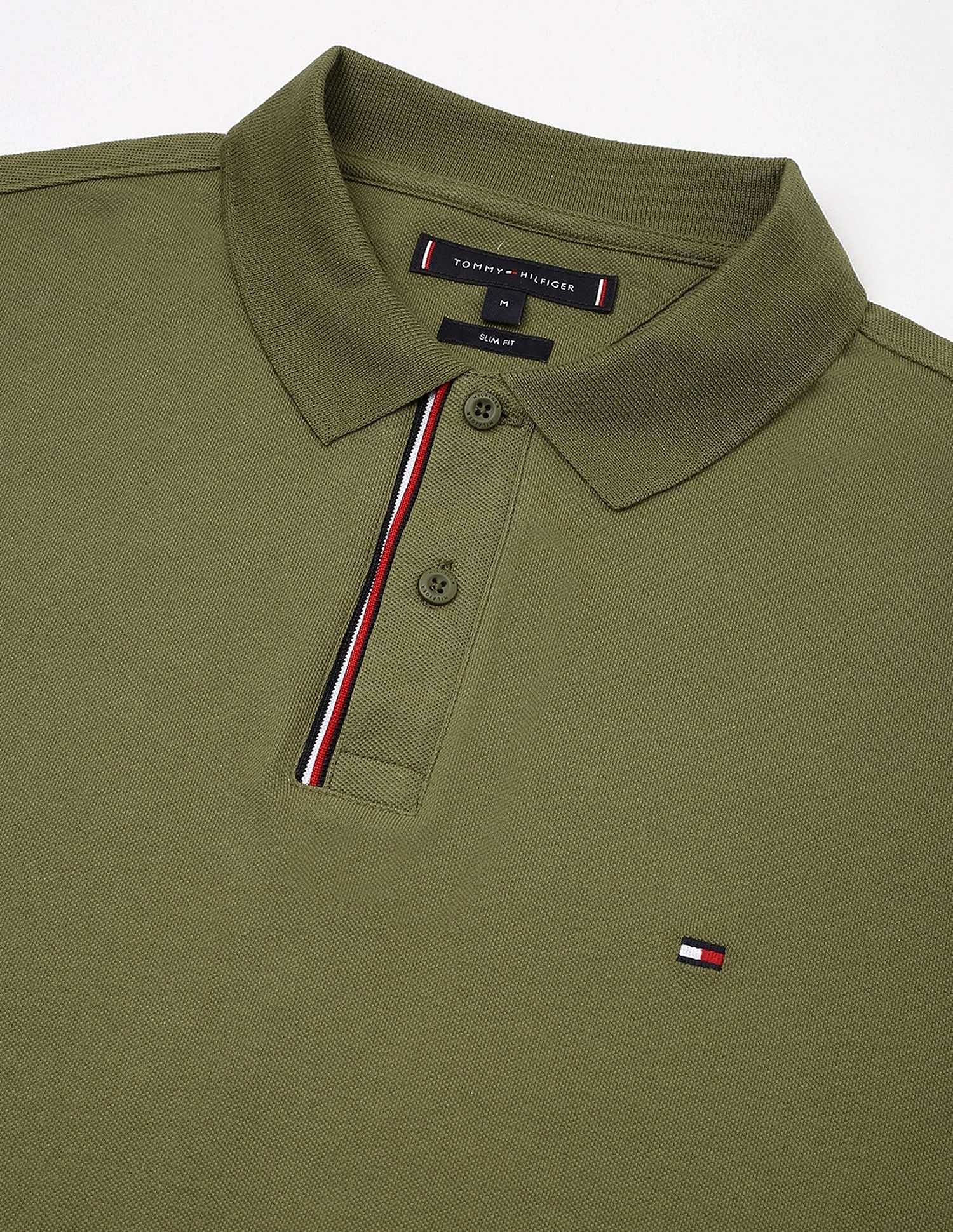 Tommy Hilfiger Solid Slim-Fit Cotton Polo Shirt
