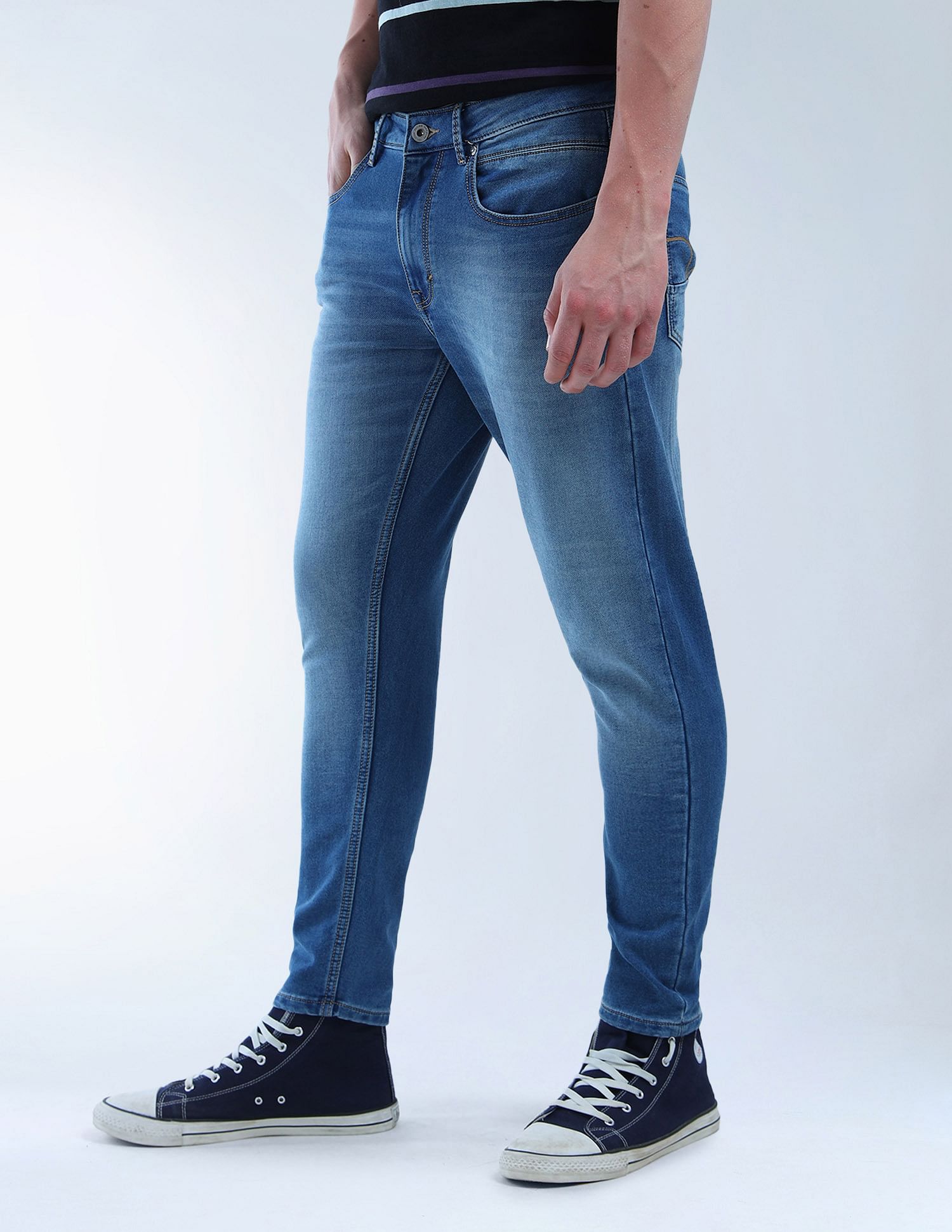 Flying Machine Mankle Relaxed Tapered Fit Flex Knit Jeans