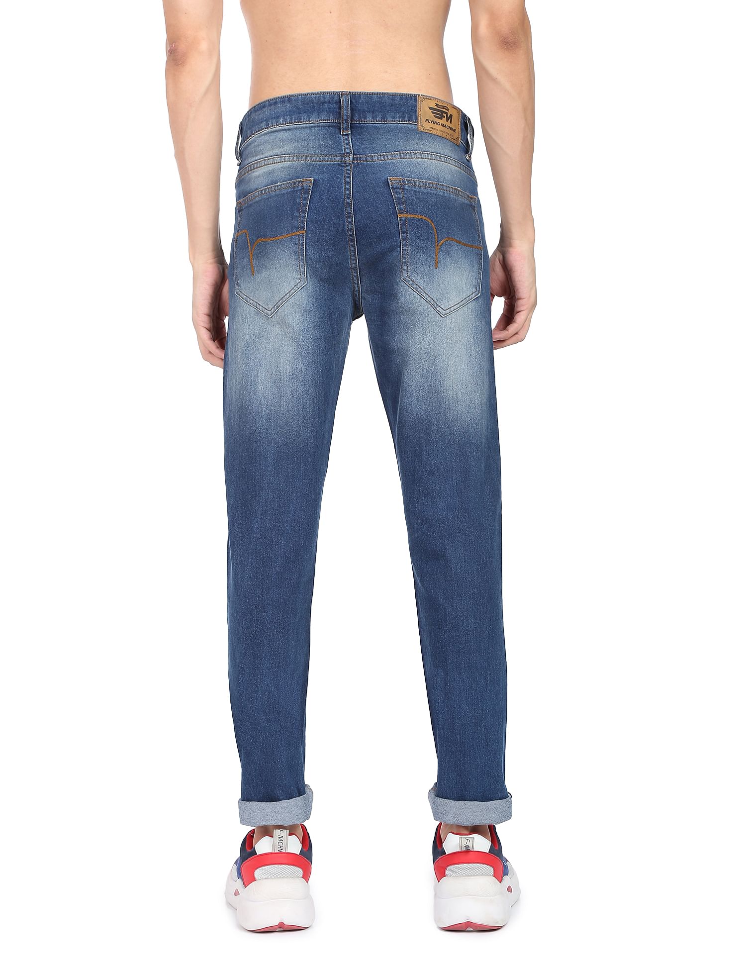 Flying Machine Tapered Leg Lightly Distressed Jeans