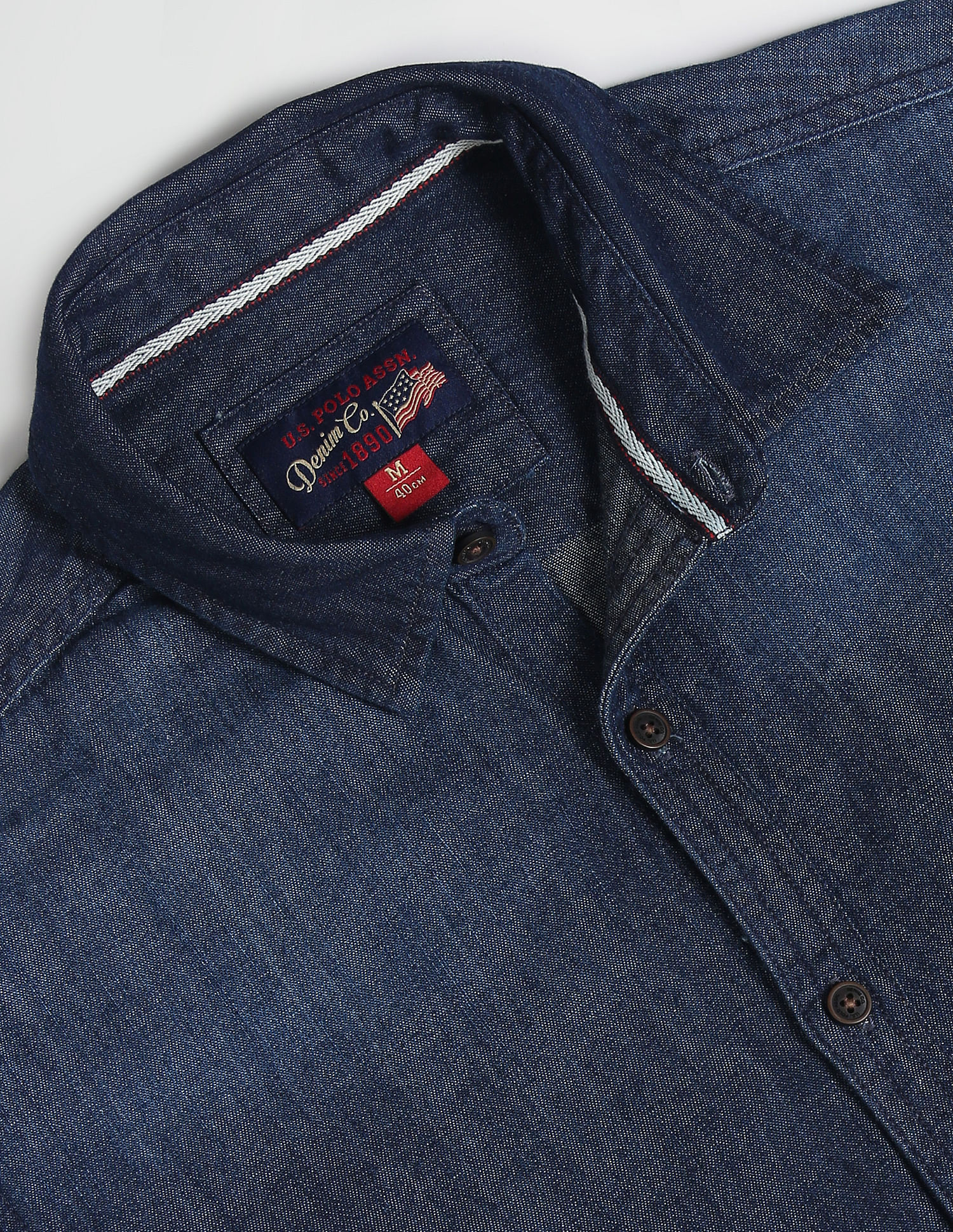 U.S. Polo Assn. Denim Co. Spread Collar Casual Denim Shirt